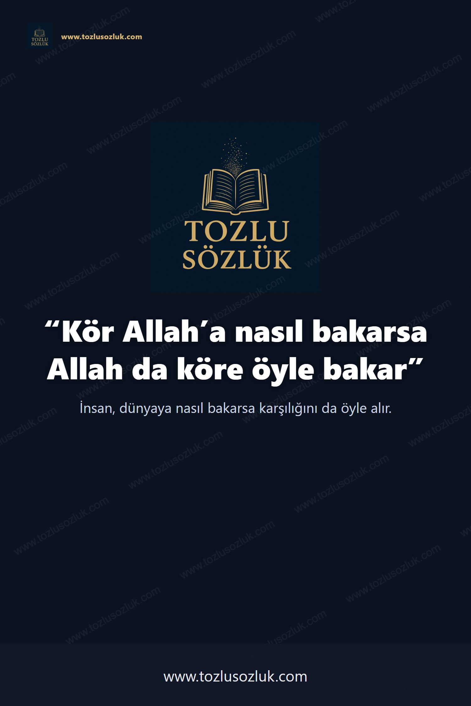 Kör Allah’a nasıl bakarsa Allah da köre öyle bakar Pinterest görseli