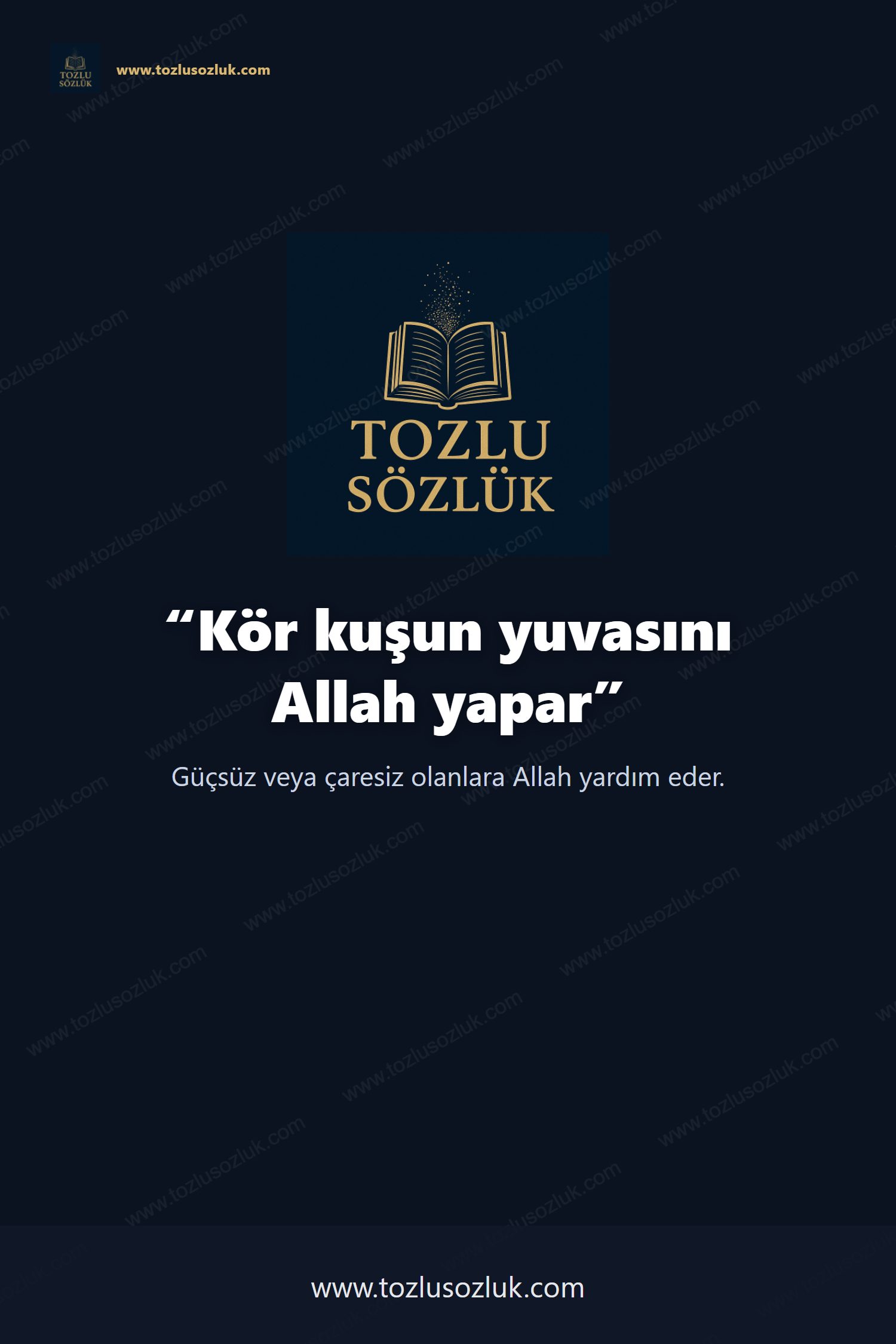 Kör kuşun yuvasını Allah yapar Pinterest görseli