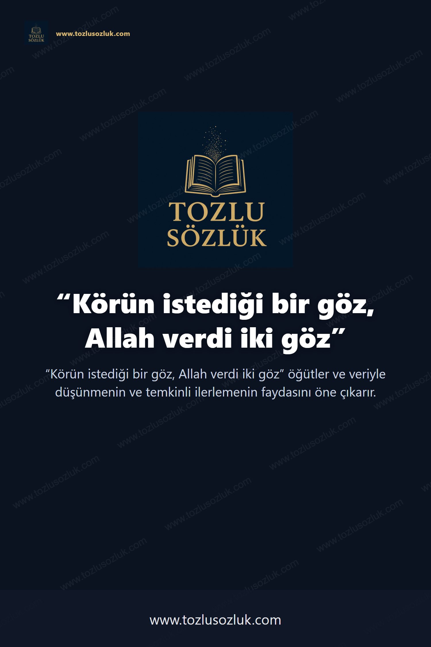 Körün istediği bir göz, Allah verdi iki göz Pinterest görseli