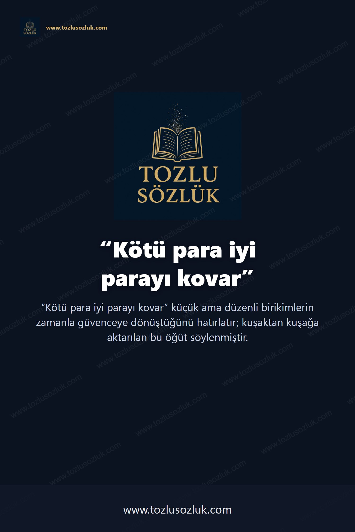 Kötü para iyi parayı kovar Pinterest görseli