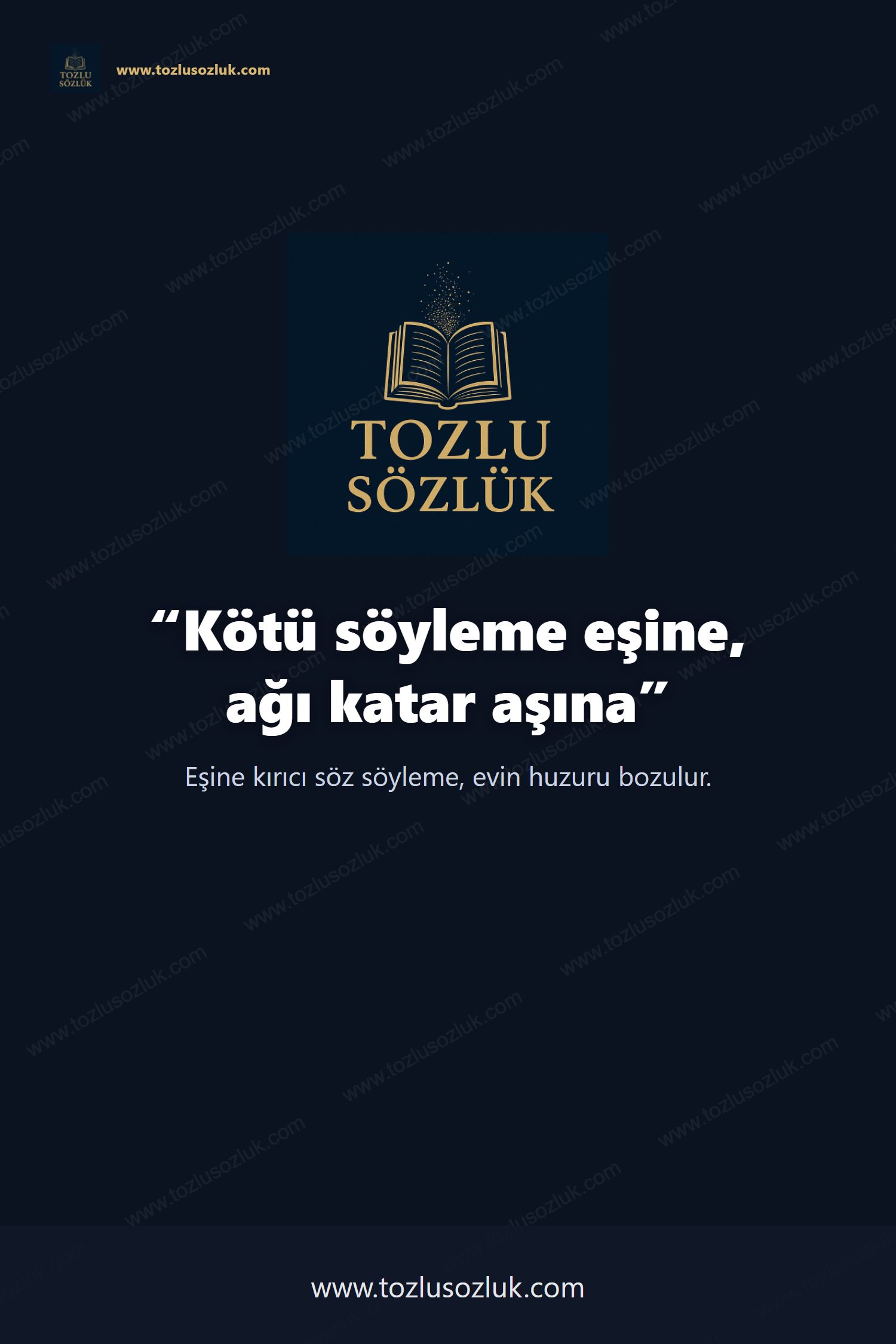 Kötü söyleme eşine, ağı katar aşına Pinterest görseli