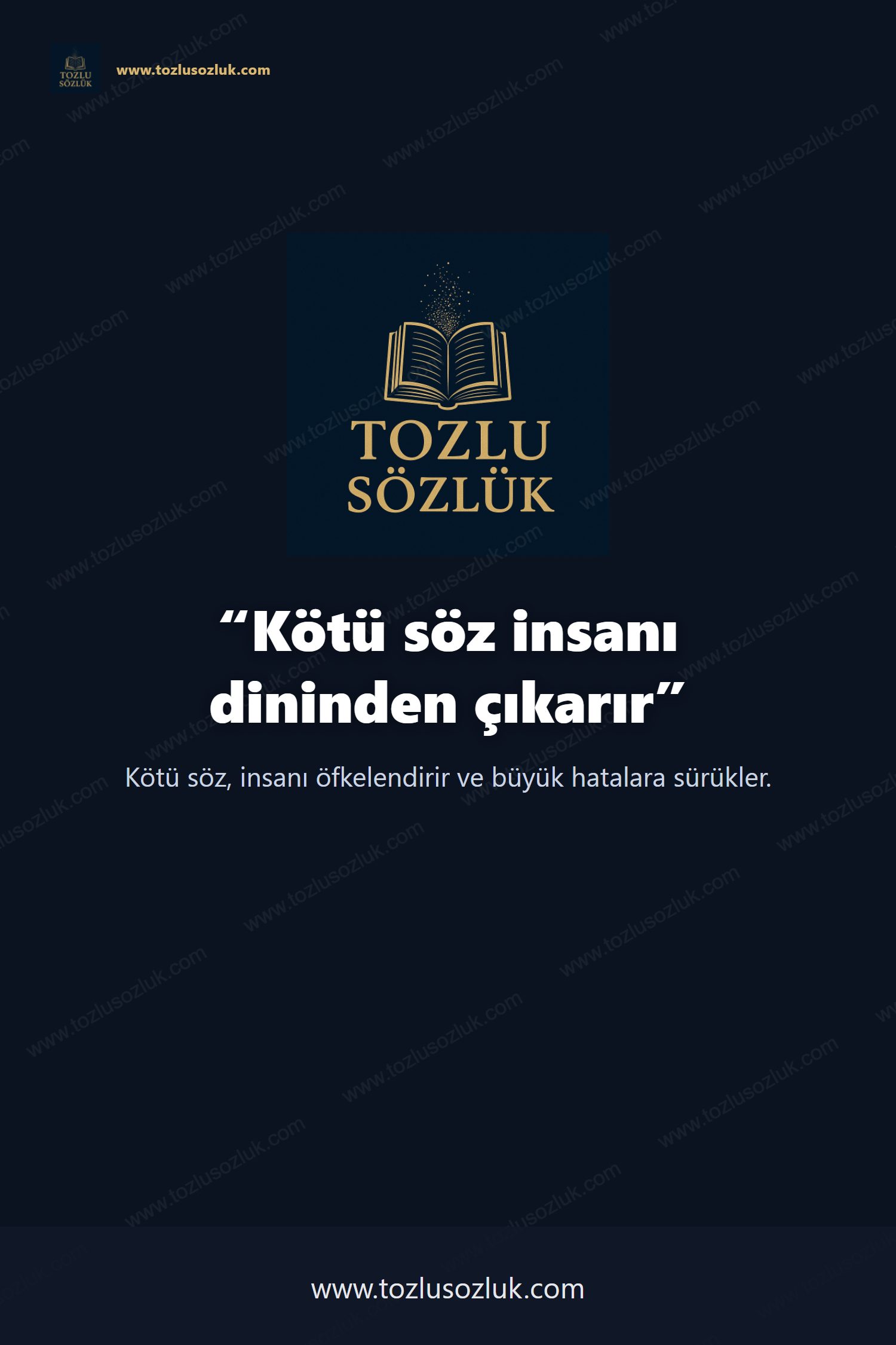 Kötü söz insanı dininden çıkarır Pinterest görseli