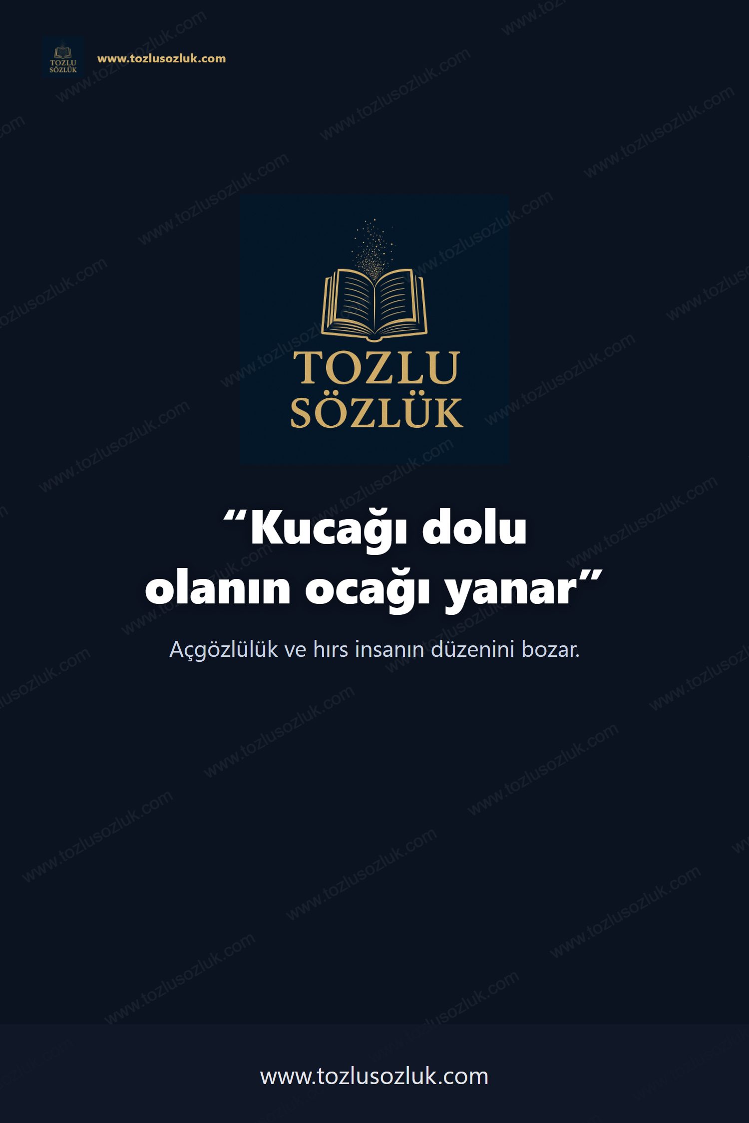 Kucağı dolu olanın ocağı yanar Pinterest görseli