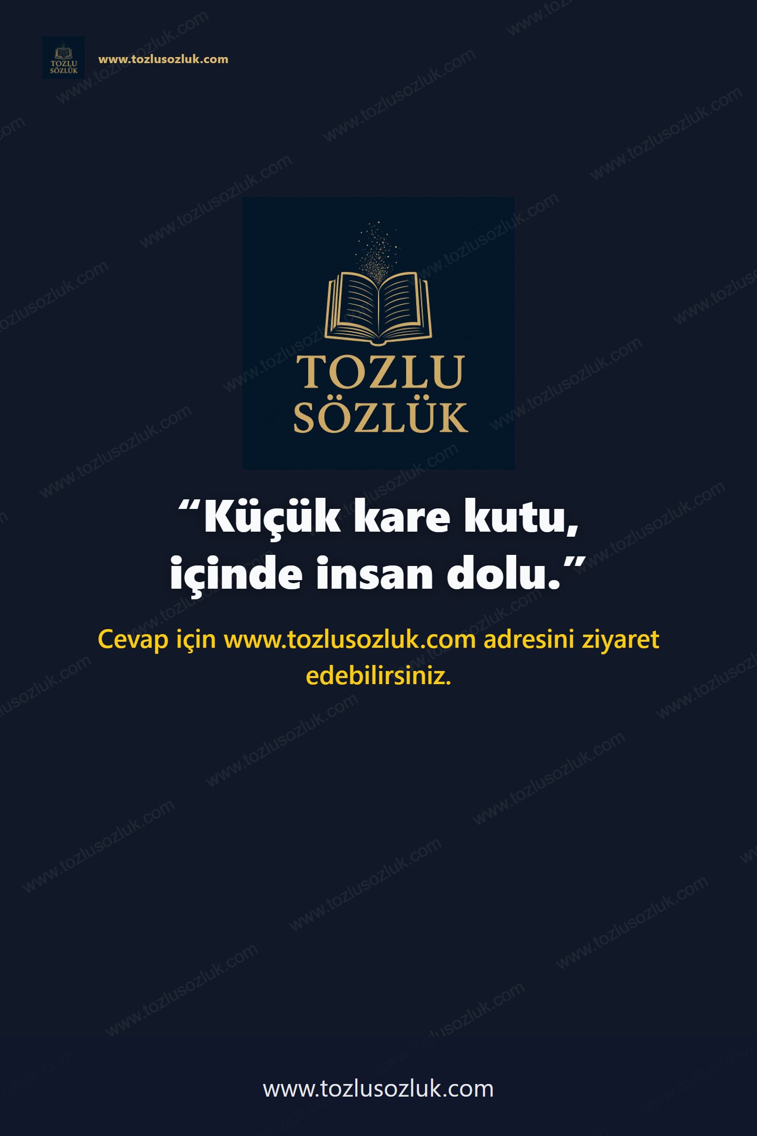 Küçük kare kutu, içinde insan dolu. Pinterest görseli