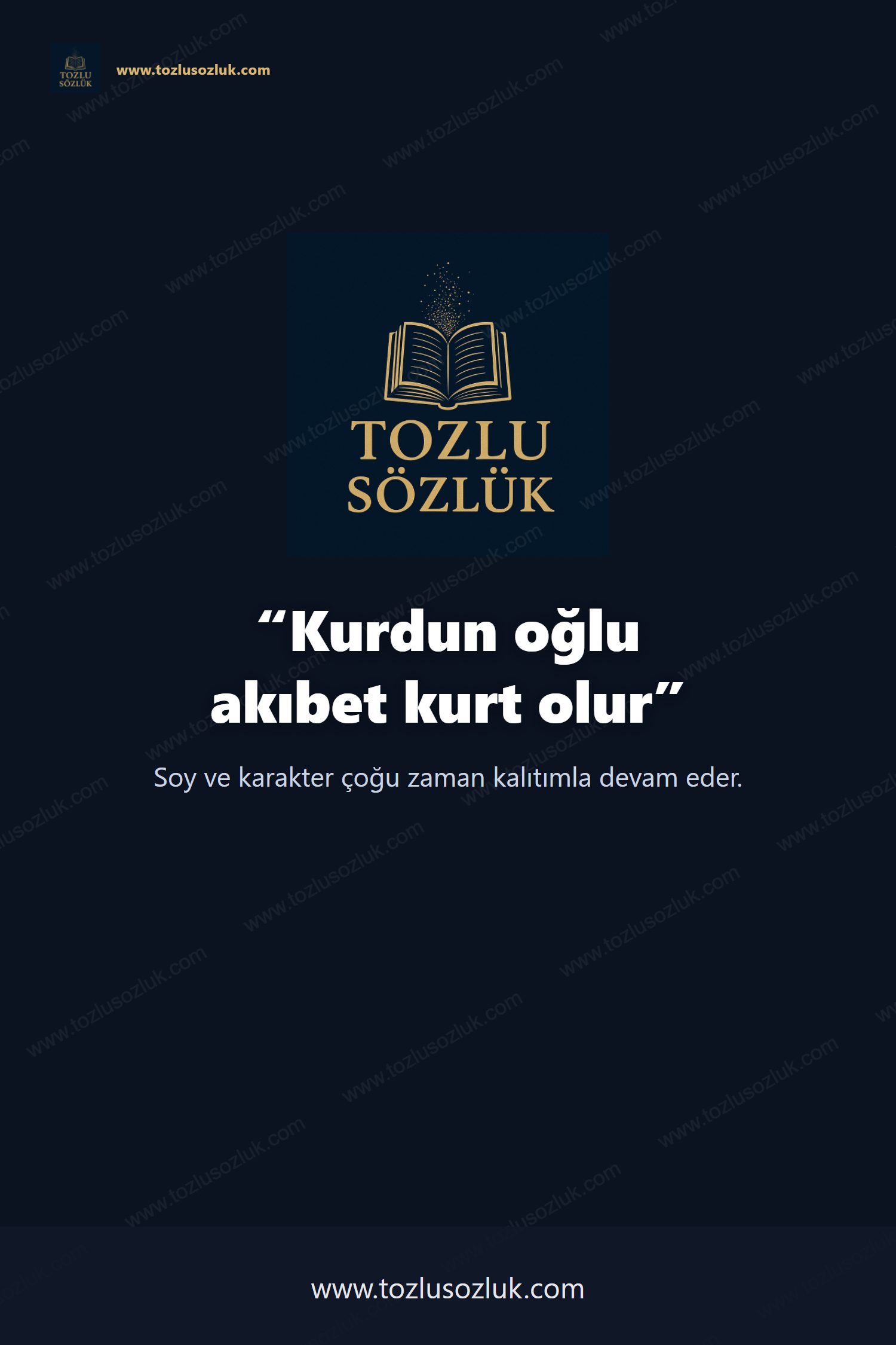 Kurdun oğlu akıbet kurt olur Pinterest görseli