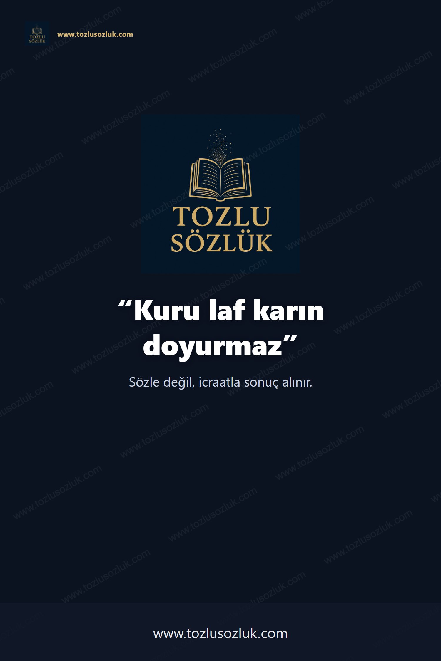 Kuru laf karın doyurmaz Pinterest görseli