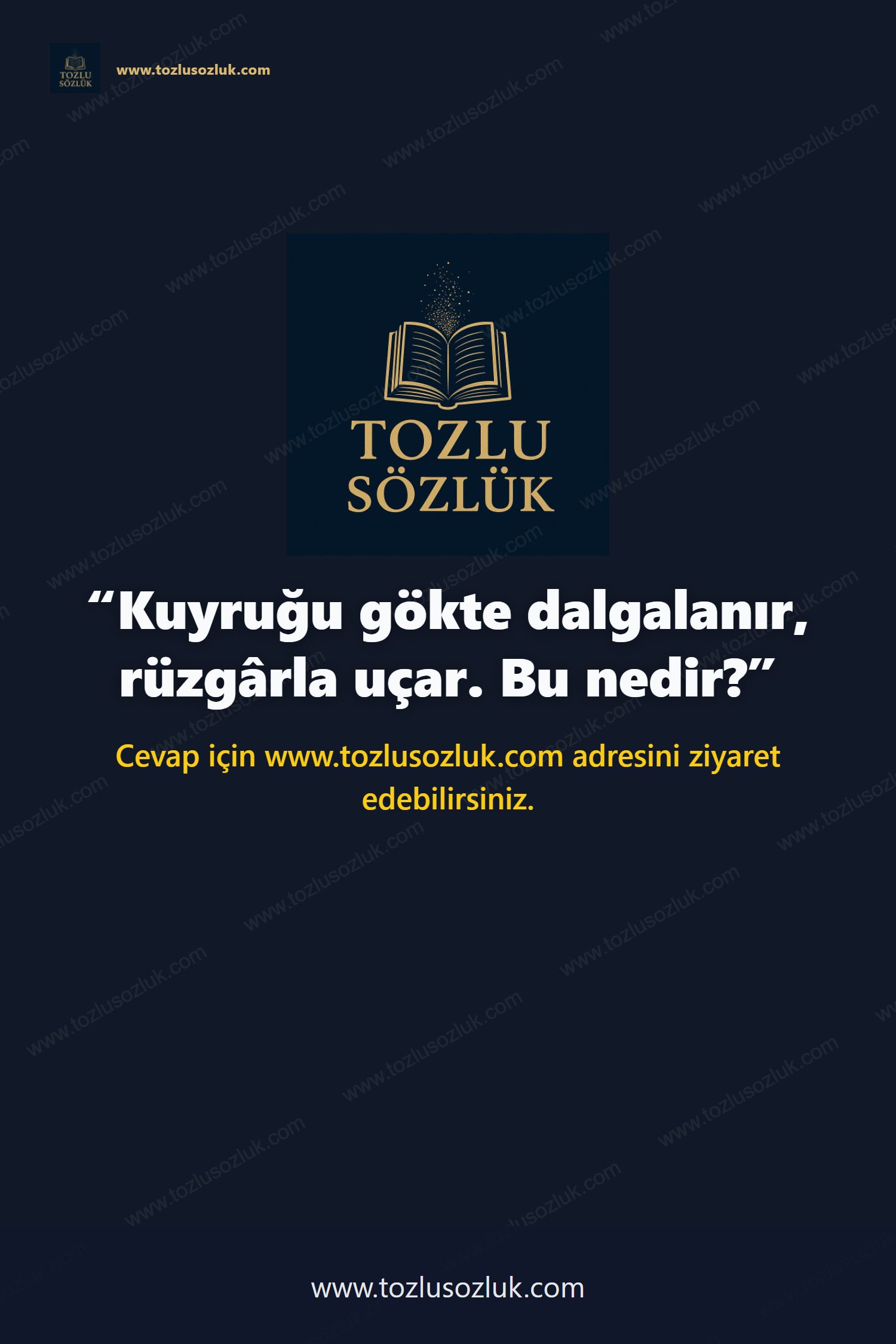 Kuyruğu gökte dalgalanır, rüzgârla uçar. Bu nedir? Pinterest görseli