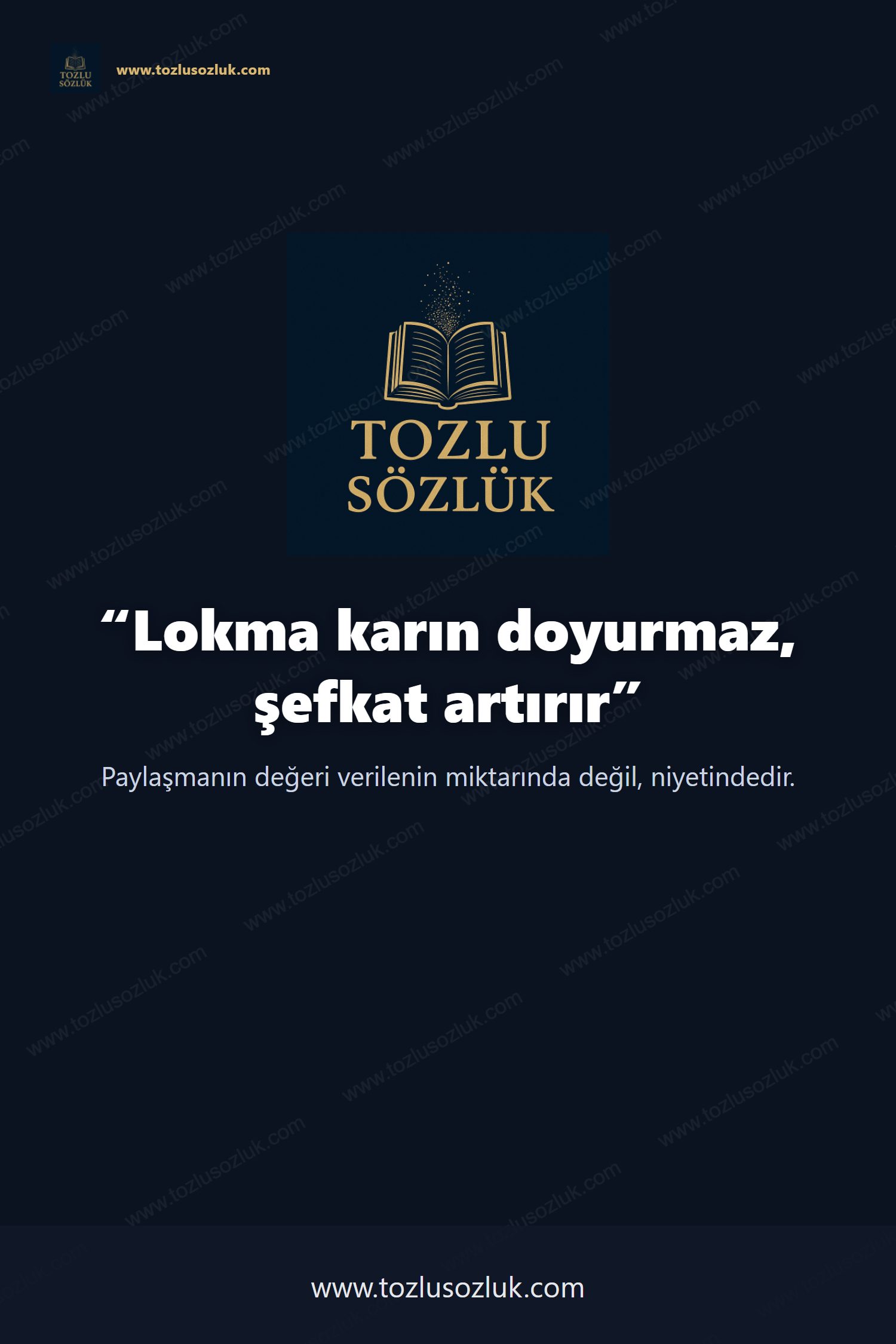 Lokma karın doyurmaz, şefkat artırır Pinterest görseli