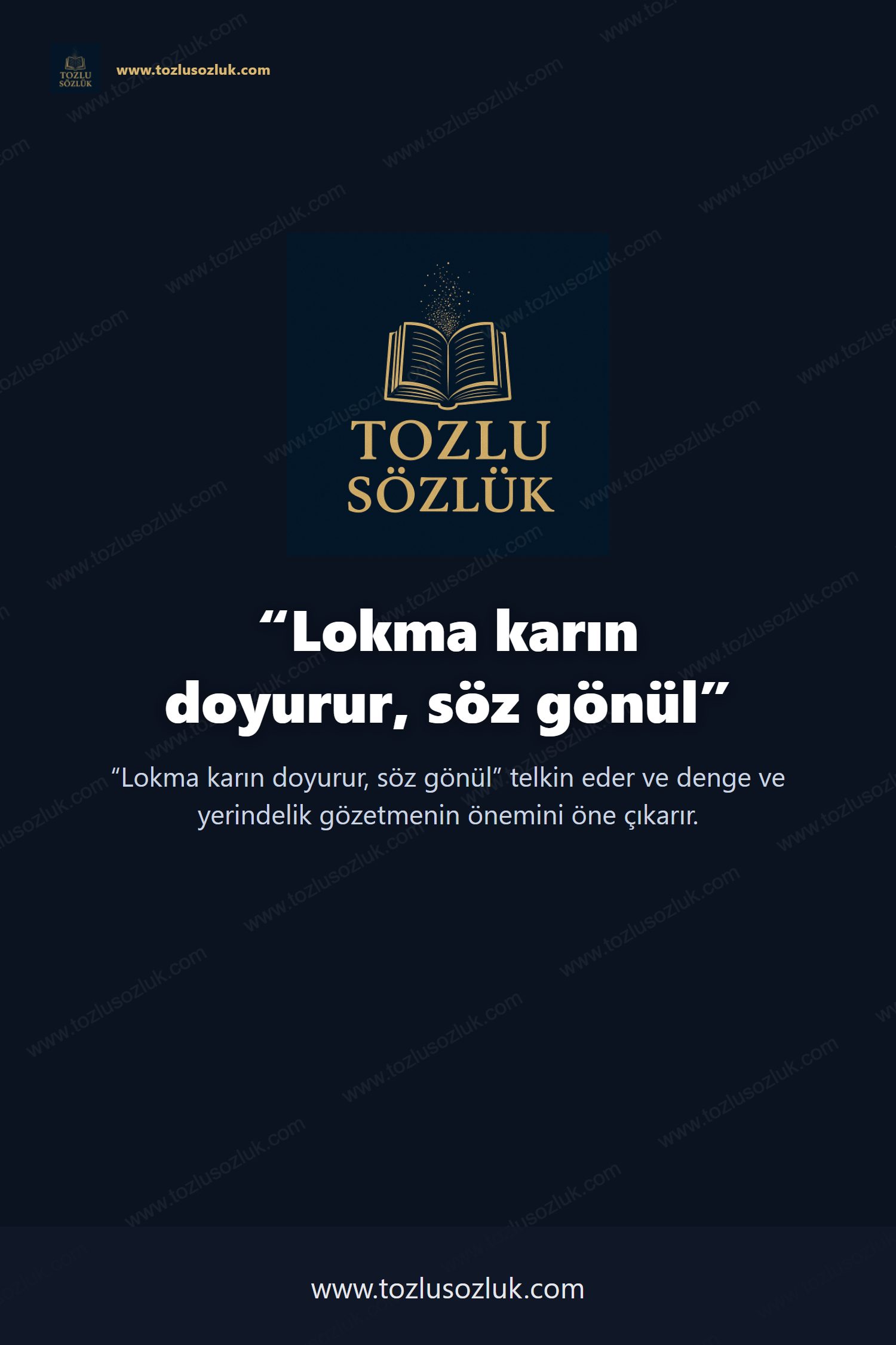 Lokma karın doyurur, söz gönül Pinterest görseli