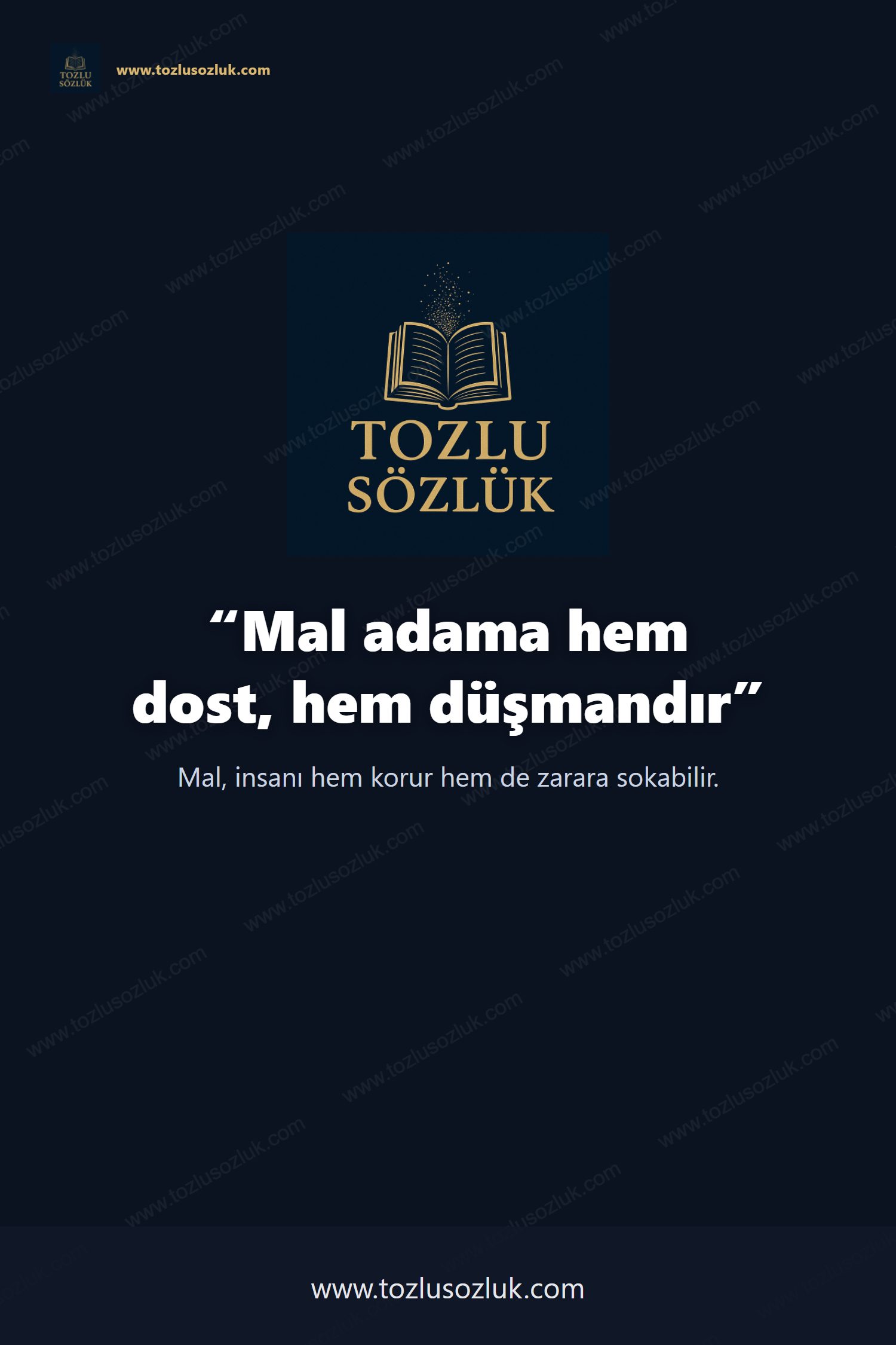 Mal adama hem dost, hem düşmandır Pinterest görseli