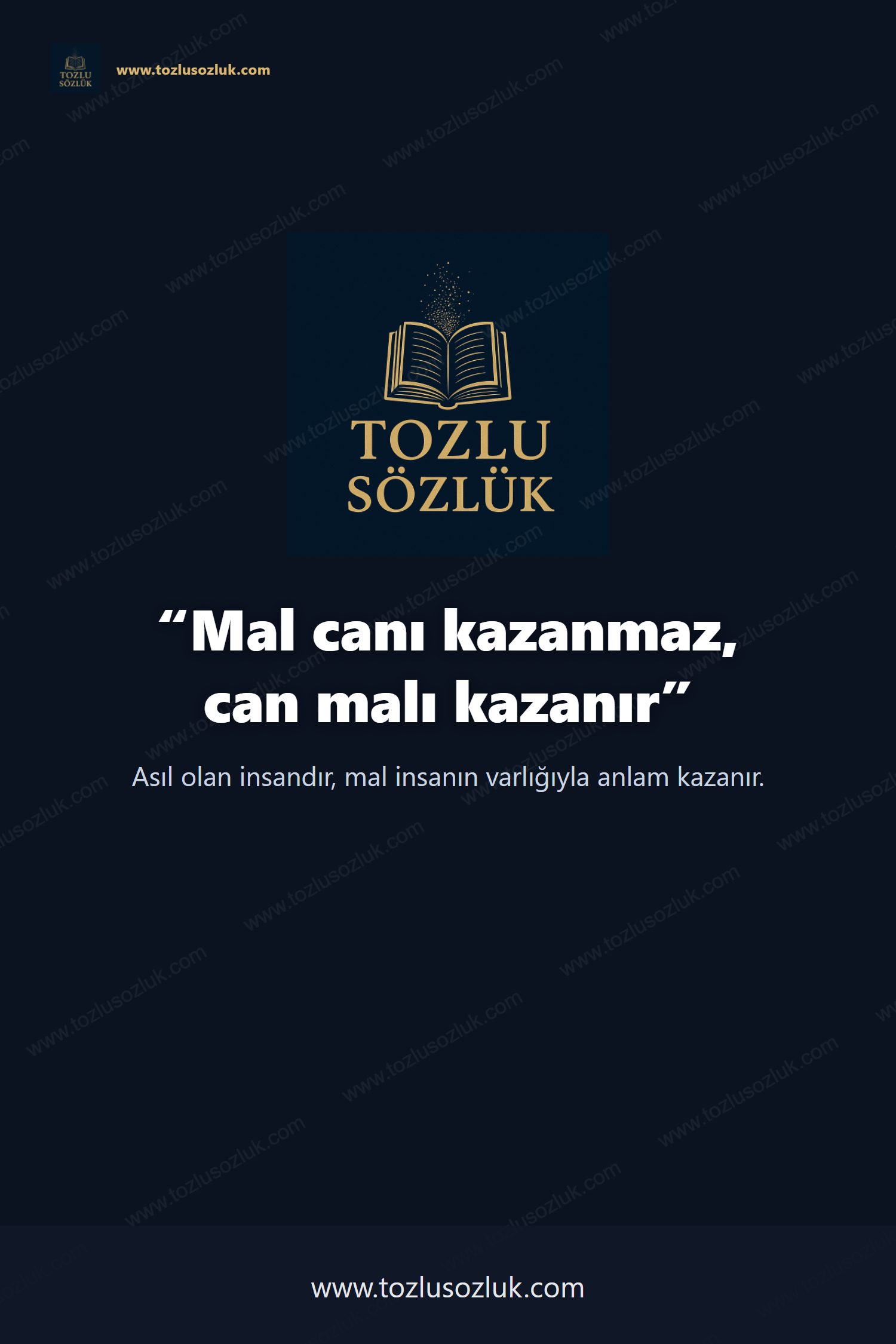 Mal canı kazanmaz, can malı kazanır Pinterest görseli