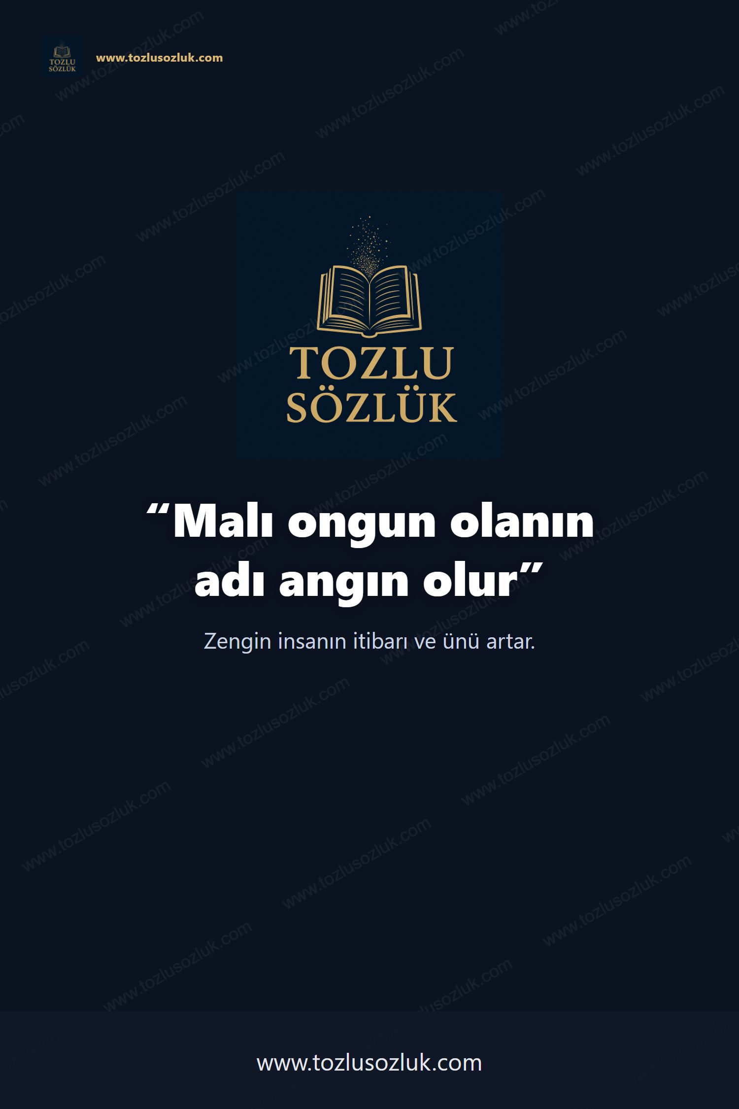 Malı ongun olanın adı angın olur Pinterest görseli