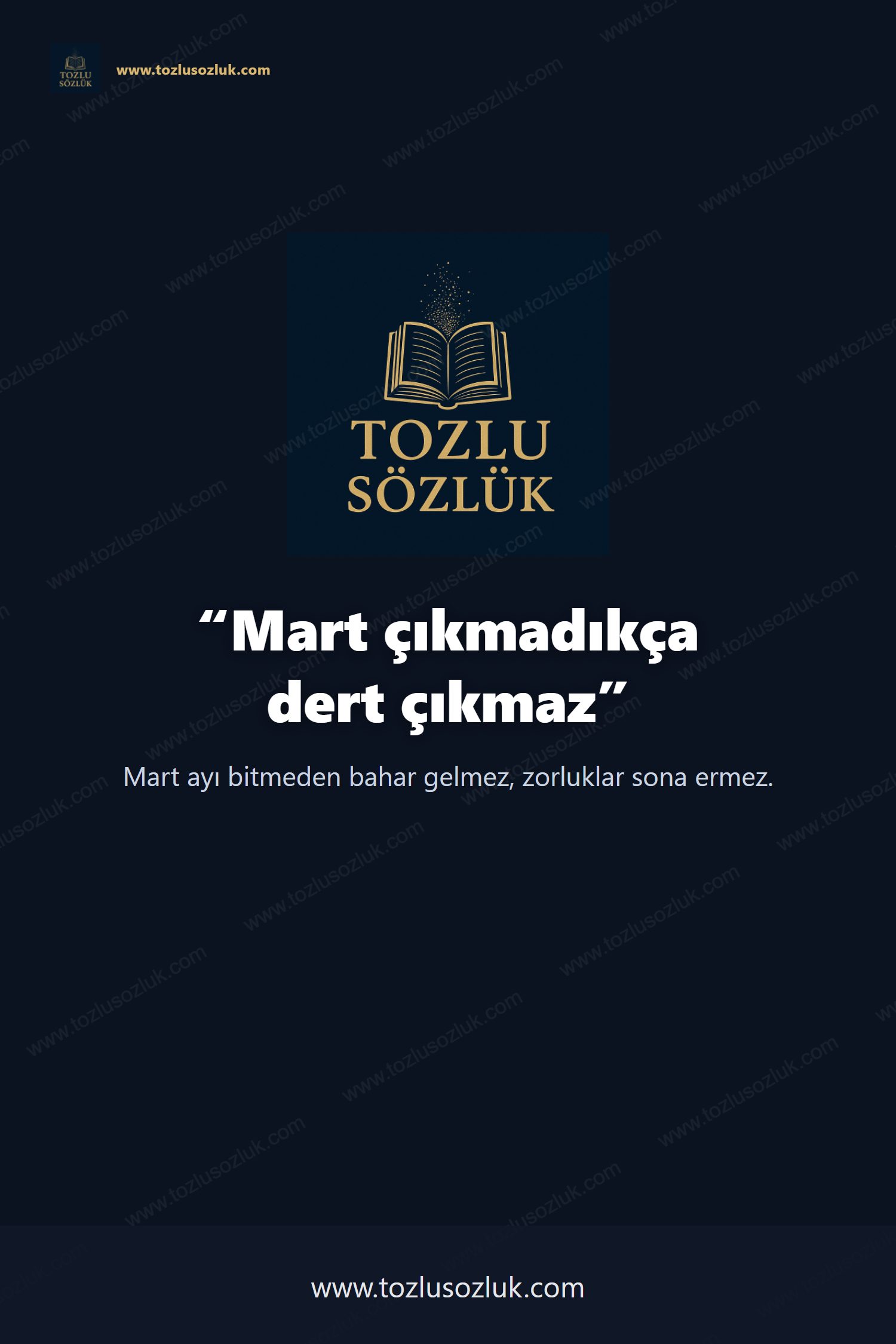 Mart çıkmadıkça dert çıkmaz Pinterest görseli