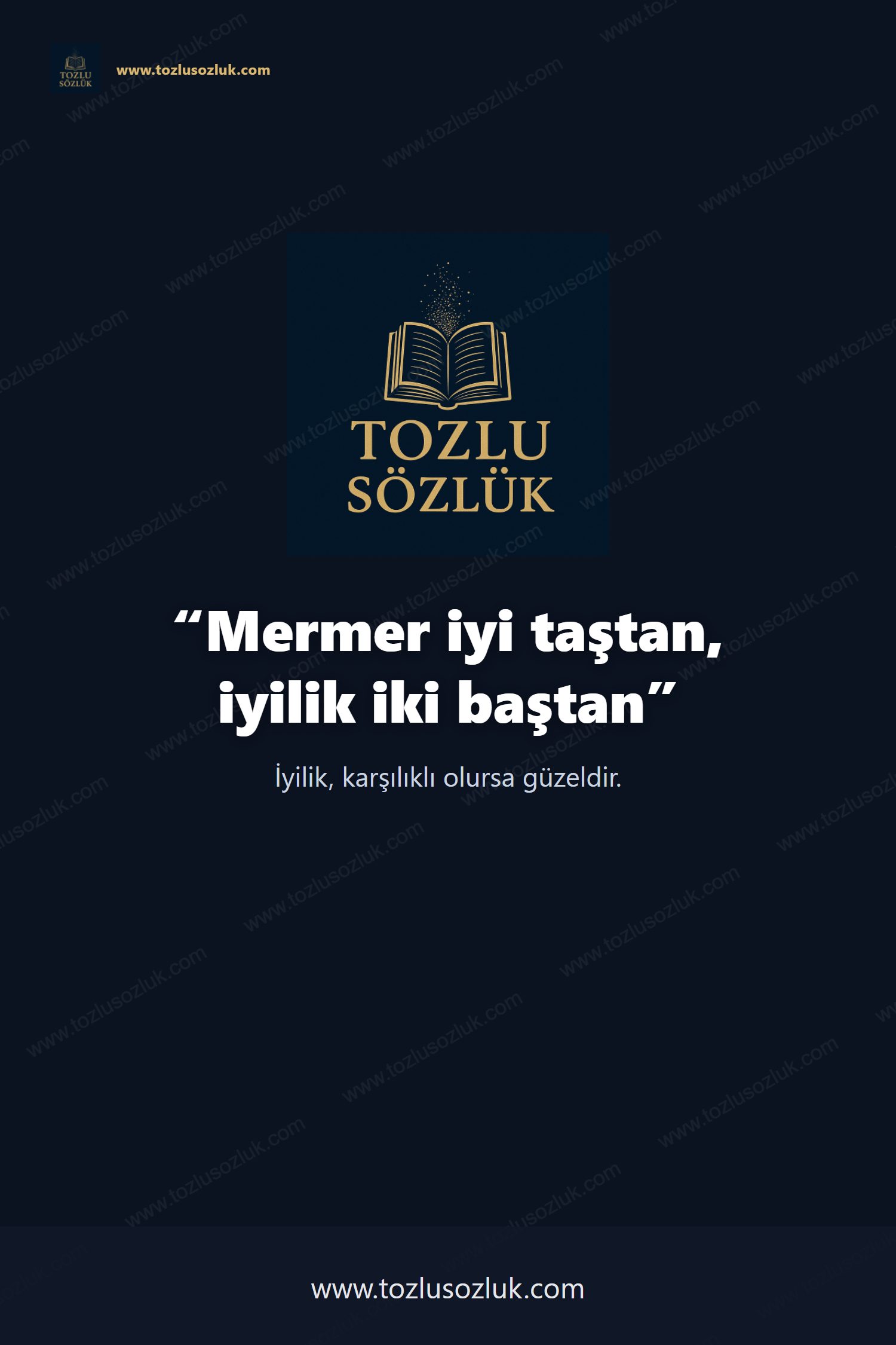 Mermer iyi taştan, iyilik iki baştan Pinterest görseli