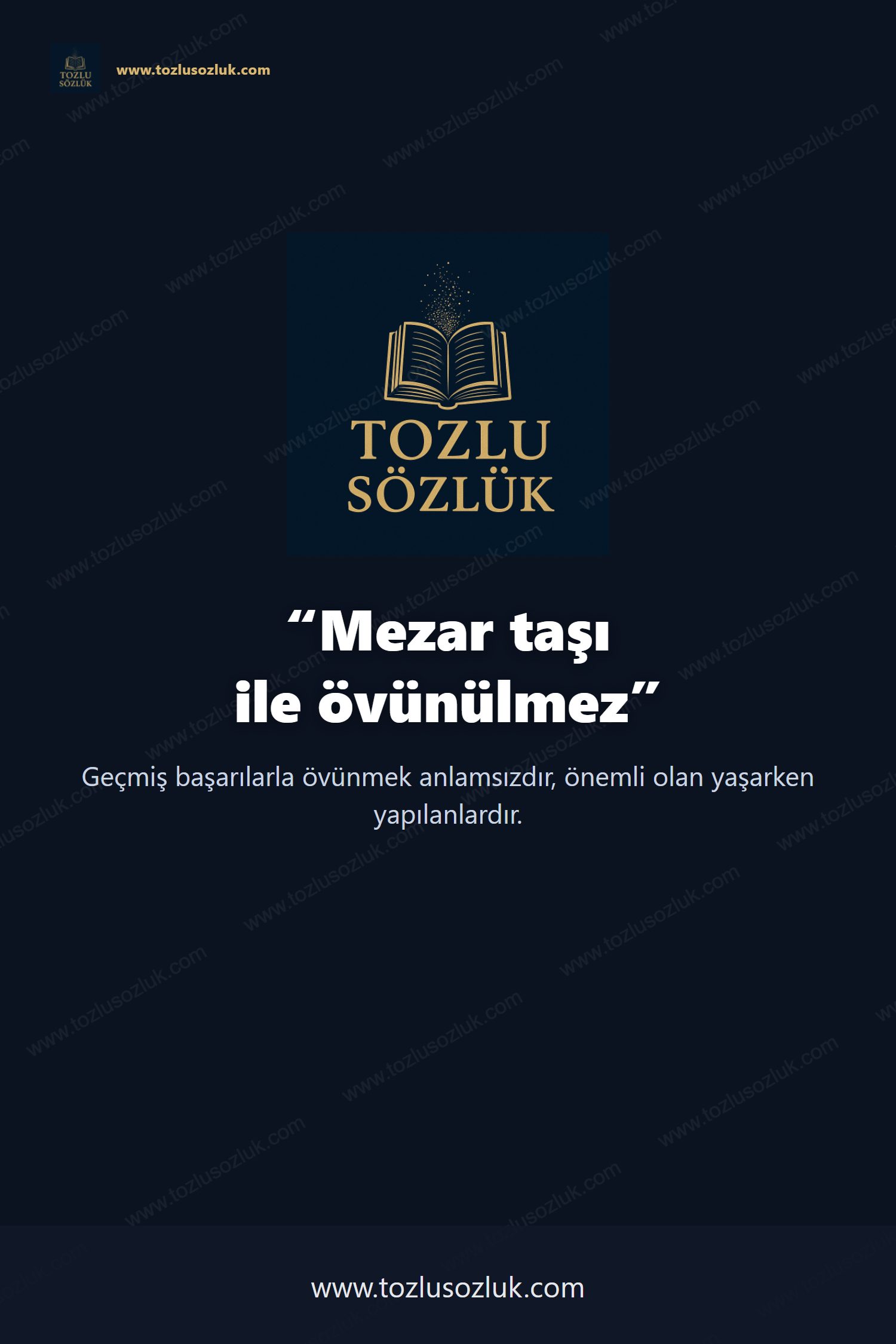 Mezar taşı ile övünülmez Pinterest görseli