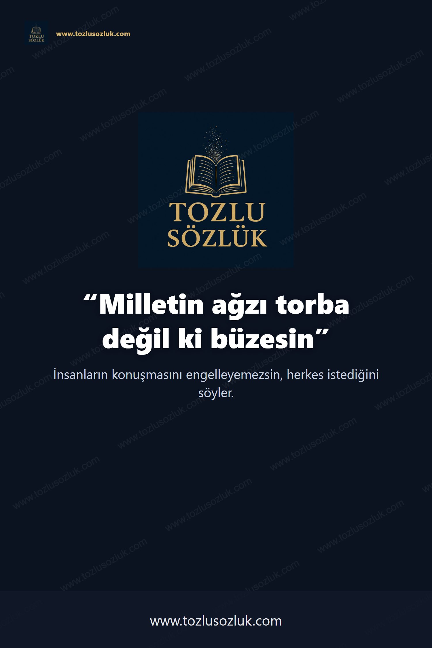 Milletin ağzı torba değil ki büzesin Pinterest görseli