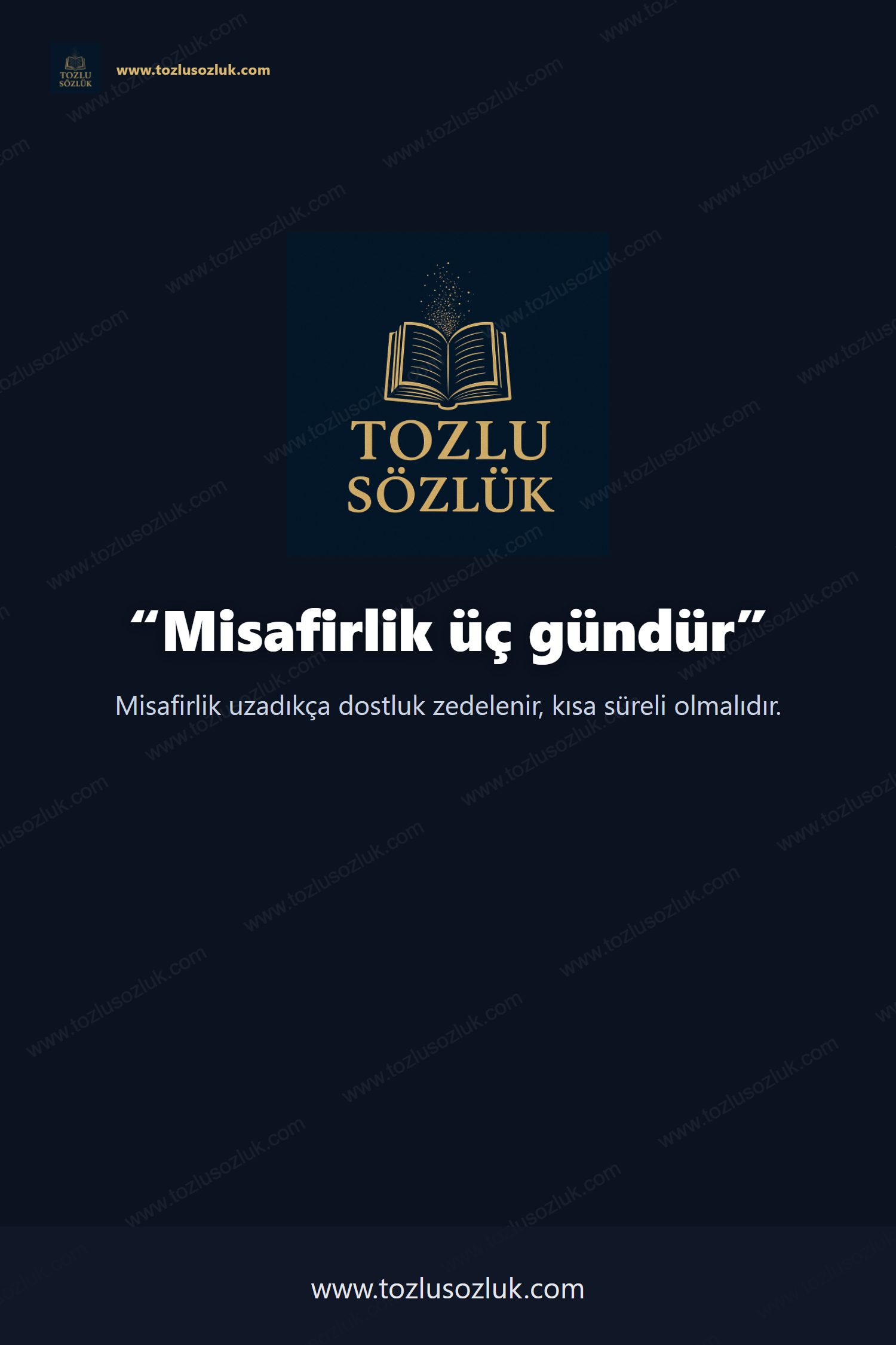 Misafirlik üç gündür Pinterest görseli