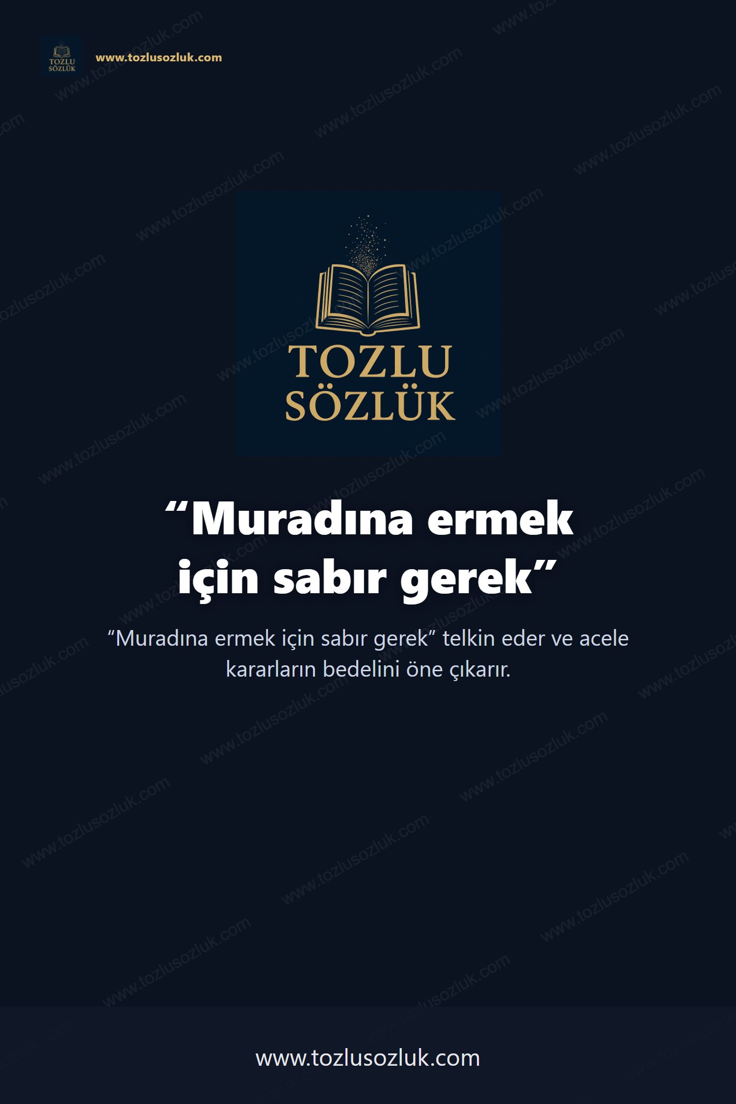 Muradına ermek için sabır gerek Pinterest görseli