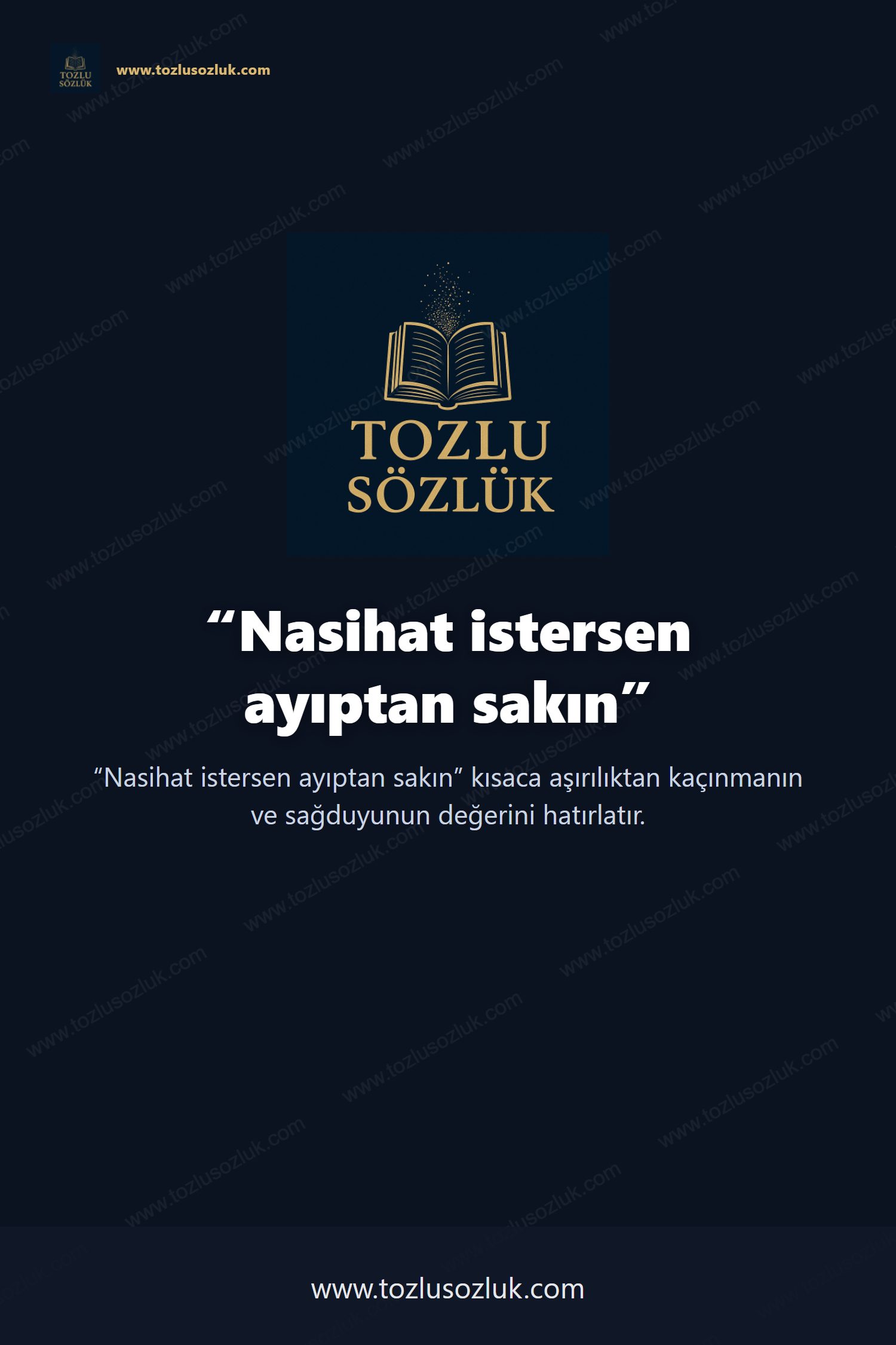 Nasihat istersen ayıptan sakın Pinterest görseli