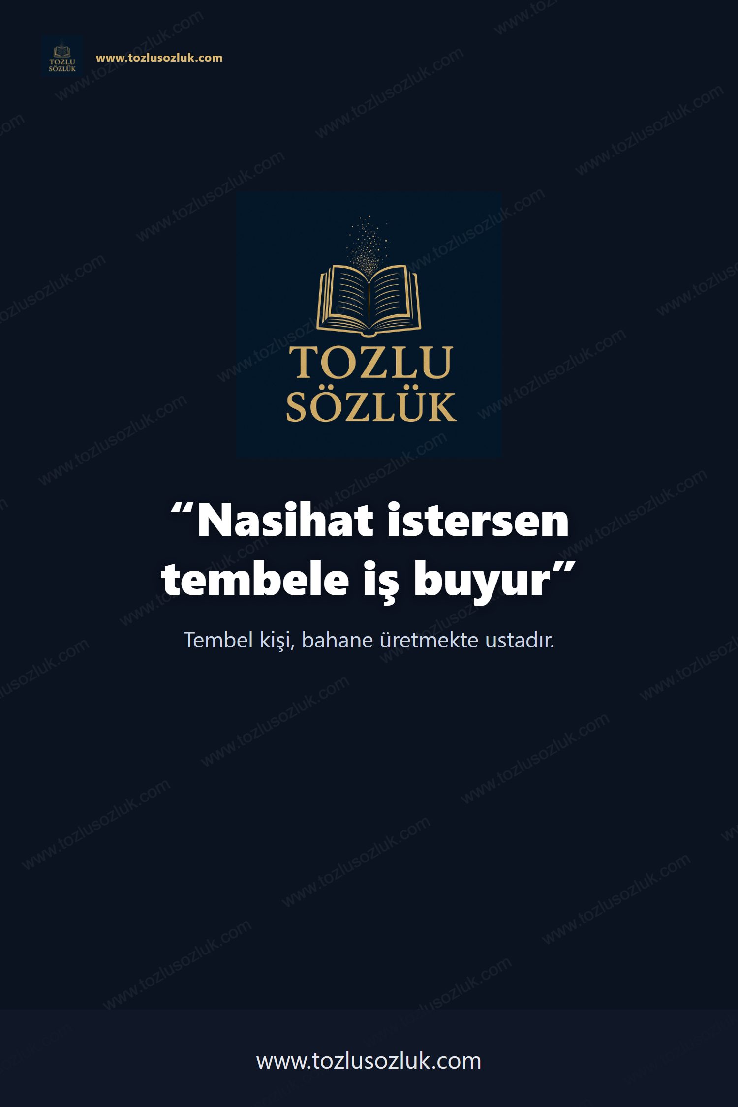 Nasihat istersen tembele iş buyur Pinterest görseli