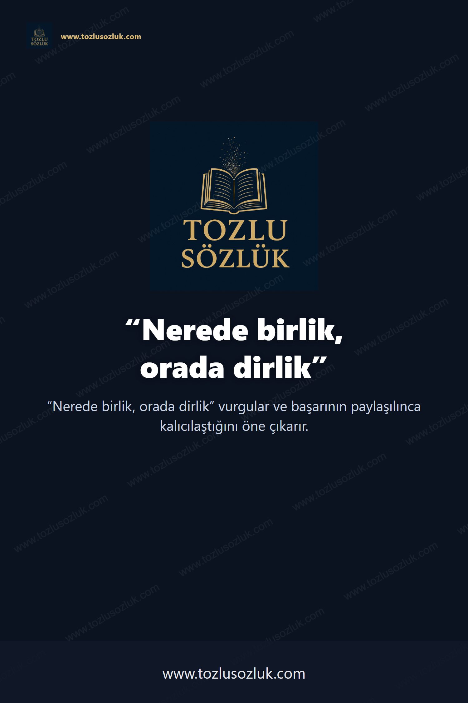 Nerede birlik, orada dirlik Pinterest görseli