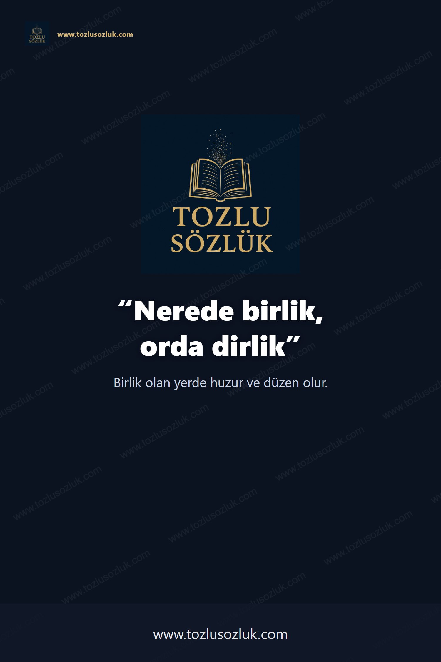 Nerede birlik, orda dirlik Pinterest görseli