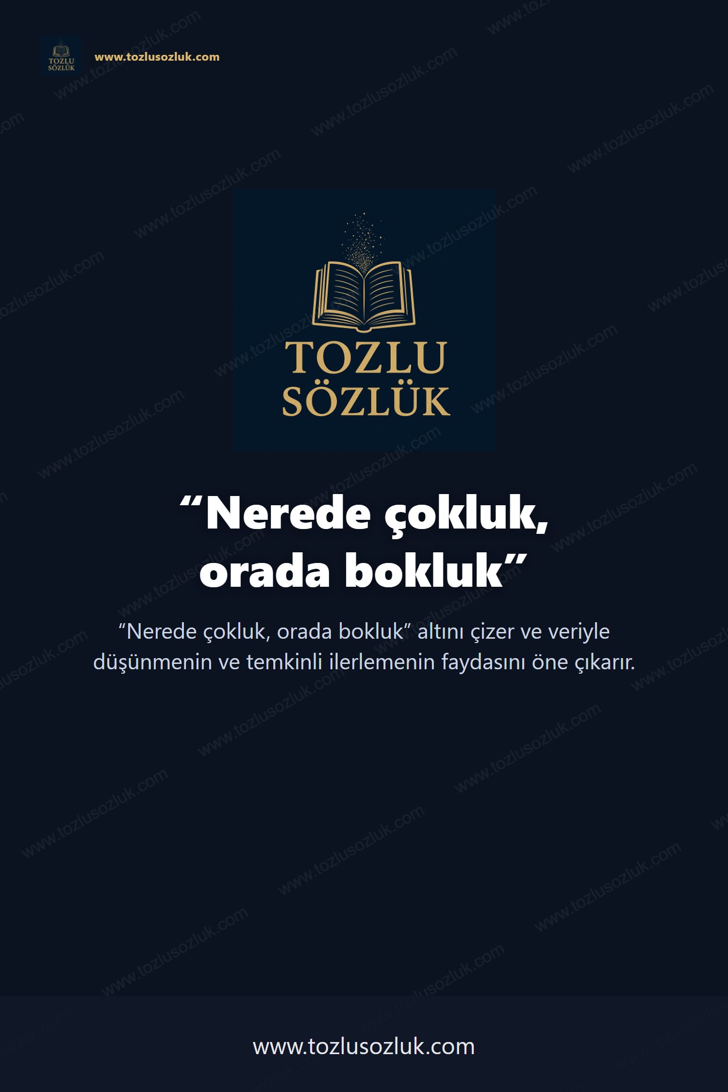 Nerede çokluk, orada bokluk Pinterest görseli