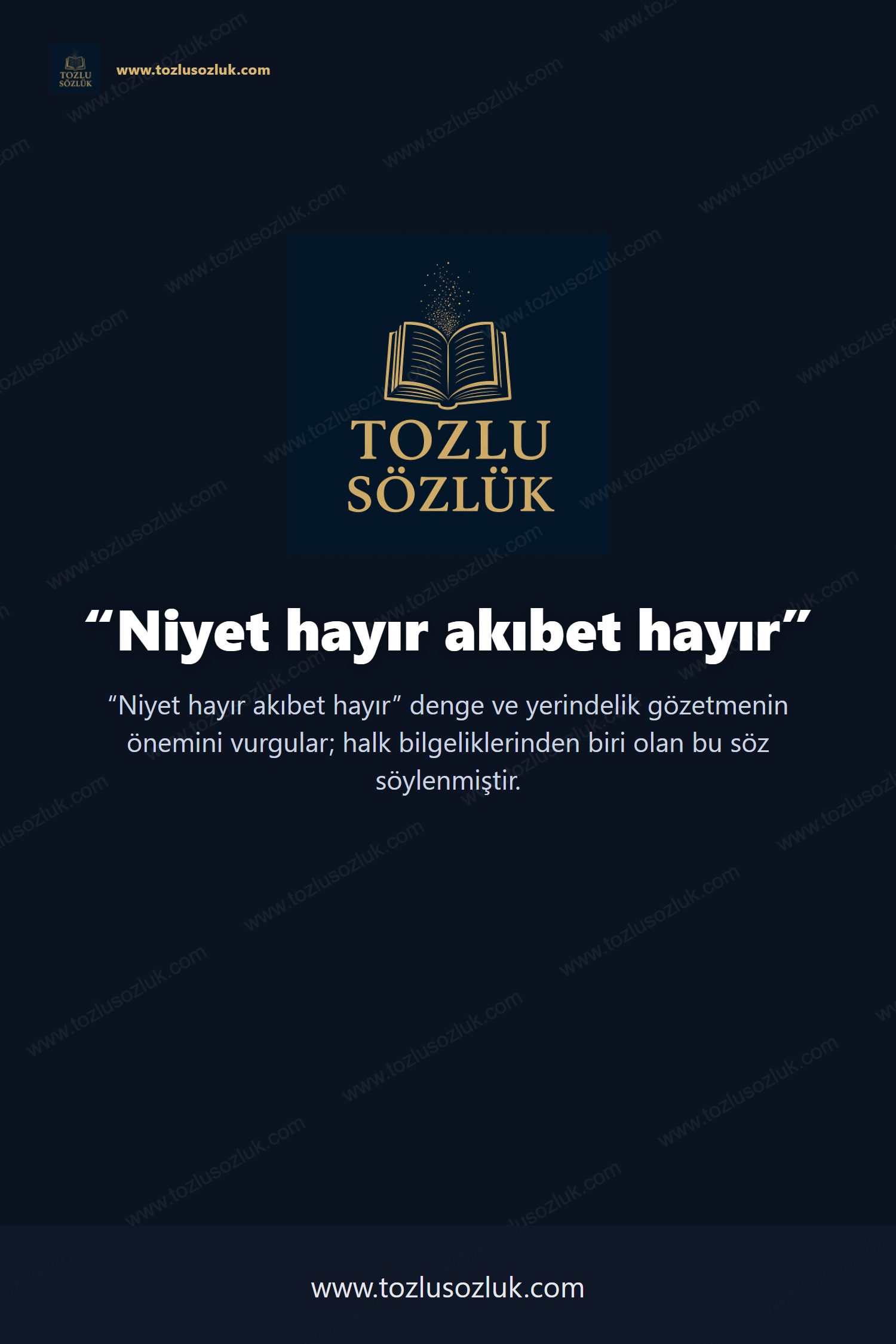 Niyet hayır akıbet hayır Pinterest görseli