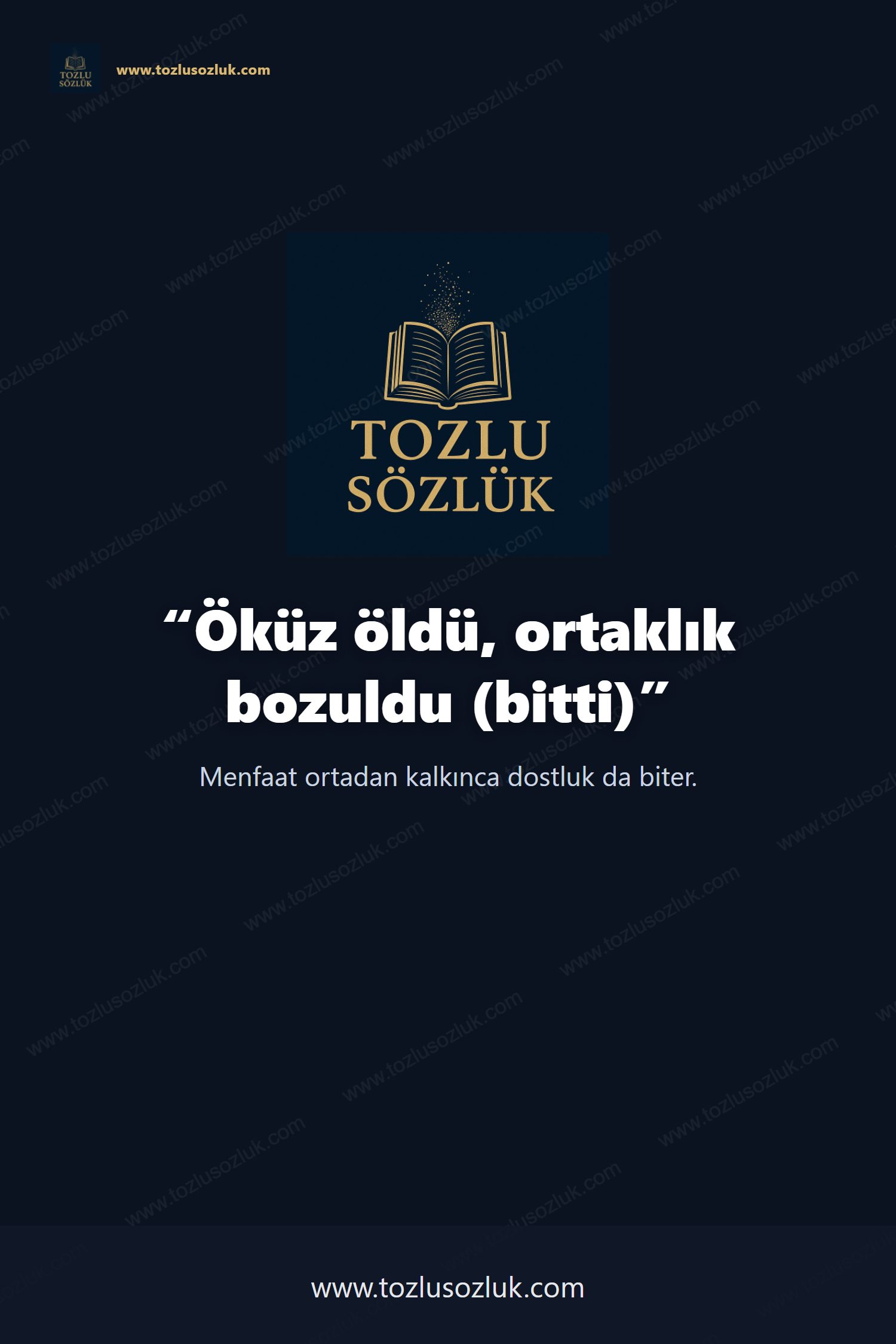 Öküz öldü, ortaklık bozuldu (bitti) Pinterest görseli