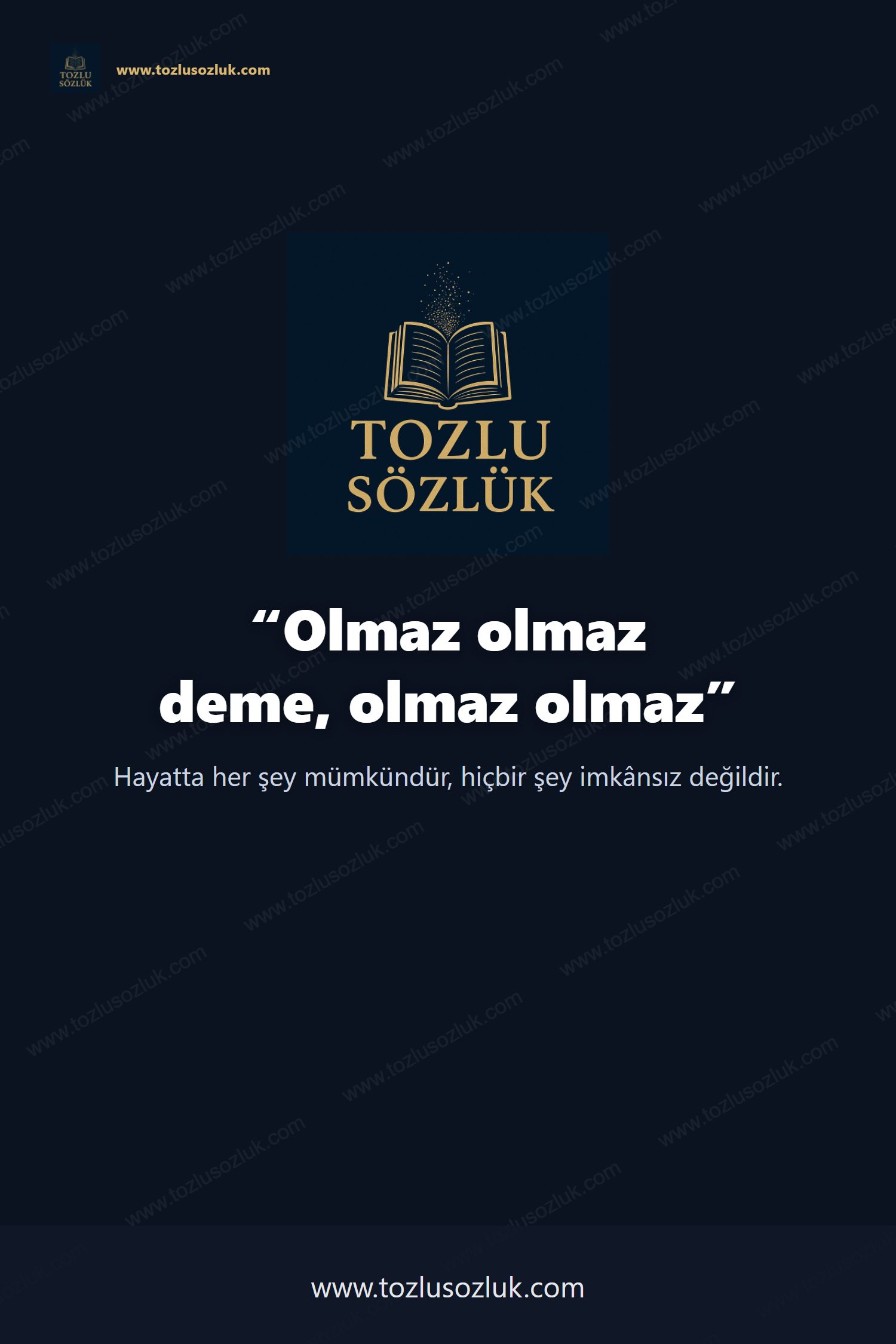 Olmaz olmaz deme, olmaz olmaz Pinterest görseli