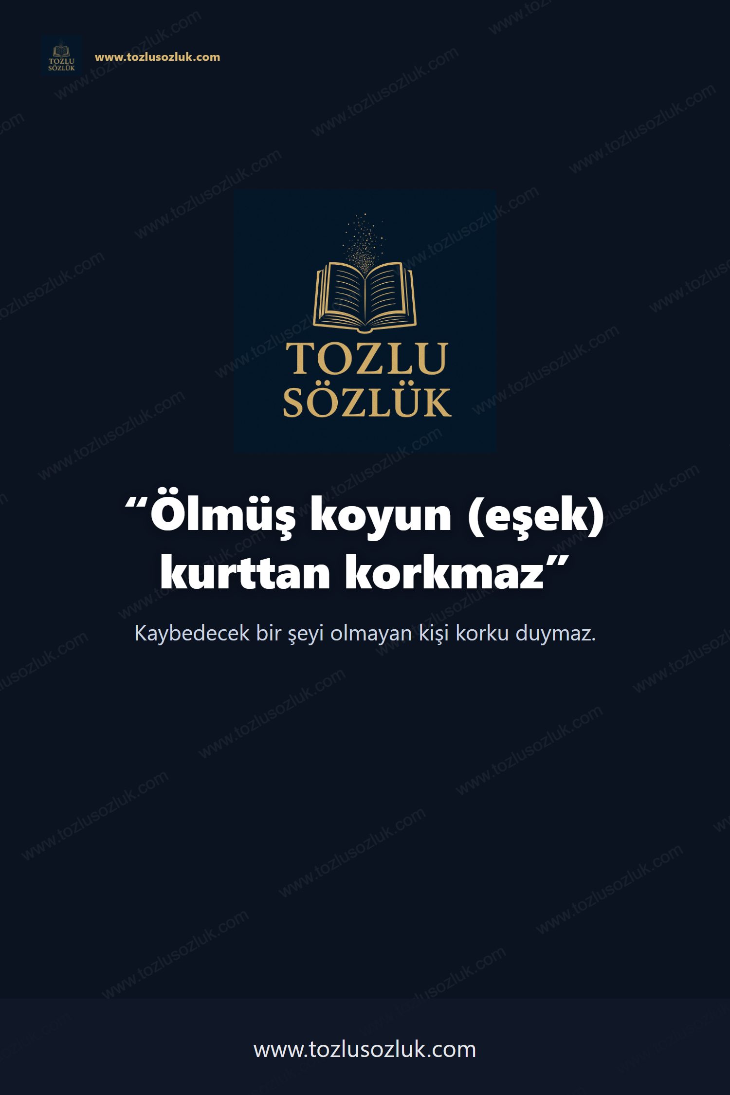 Ölmüş koyun (eşek) kurttan korkmaz Pinterest görseli