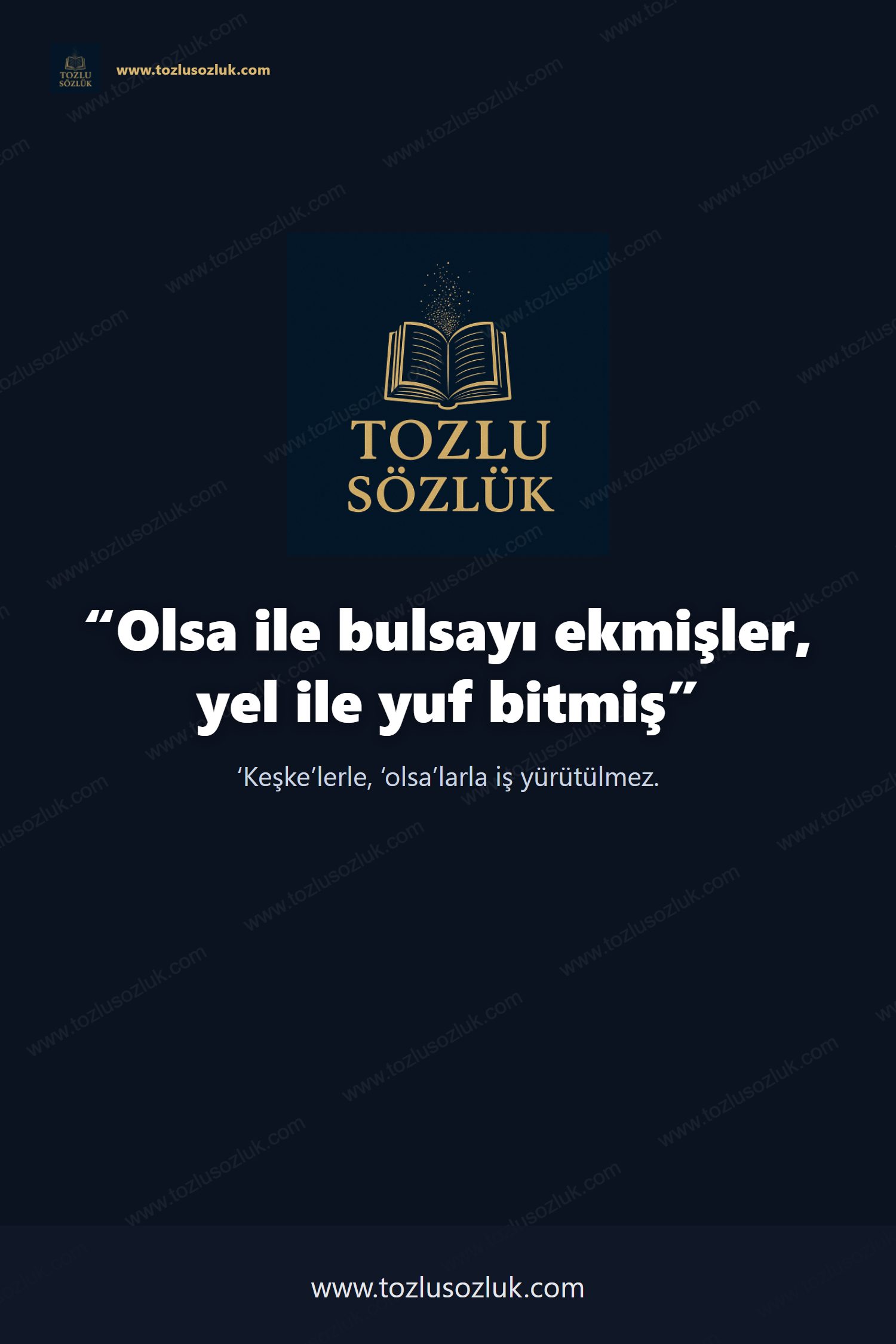 Olsa ile bulsayı ekmişler, yel ile yuf bitmiş Pinterest görseli