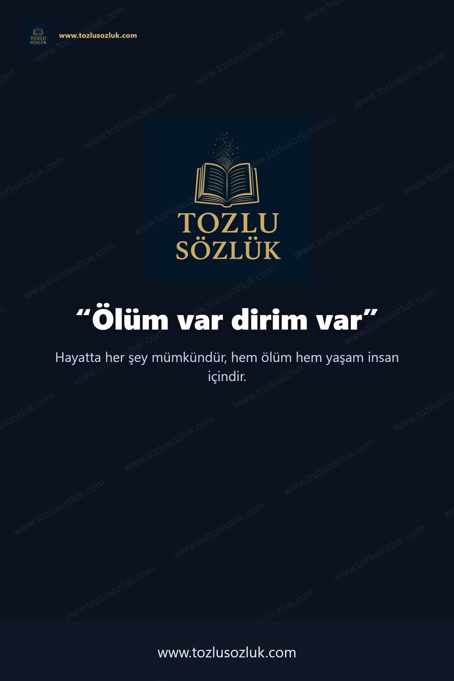 Ölüm var dirim var Pinterest görseli