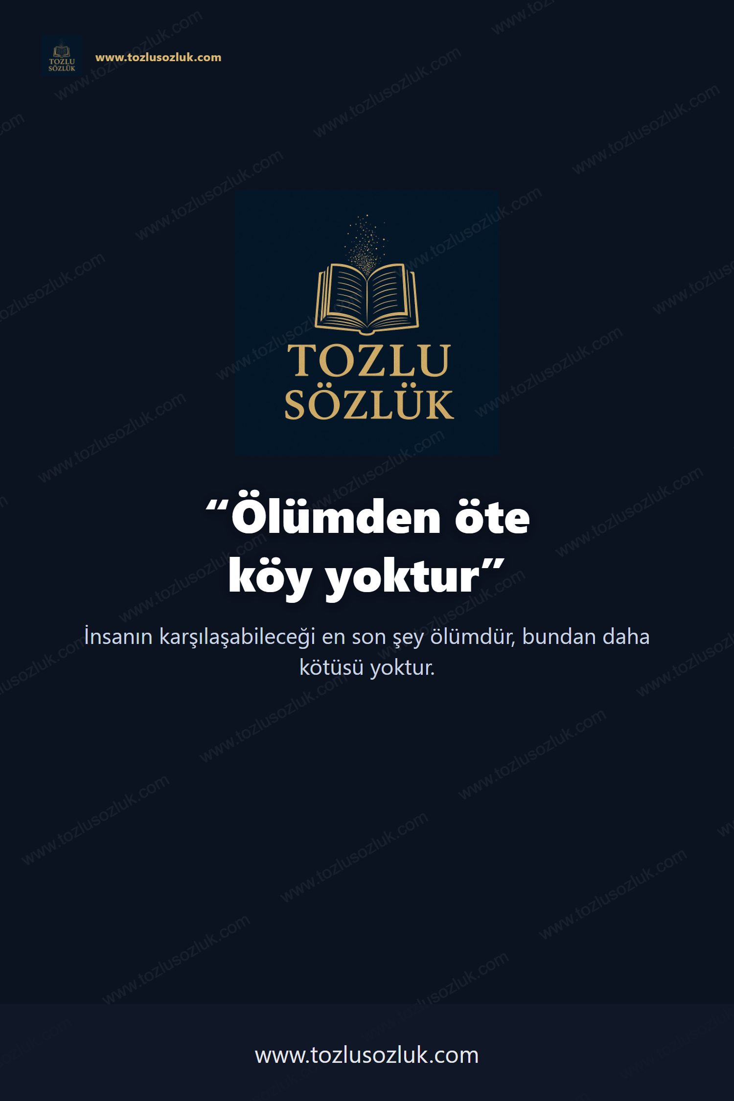 Ölümden öte köy yoktur Pinterest görseli