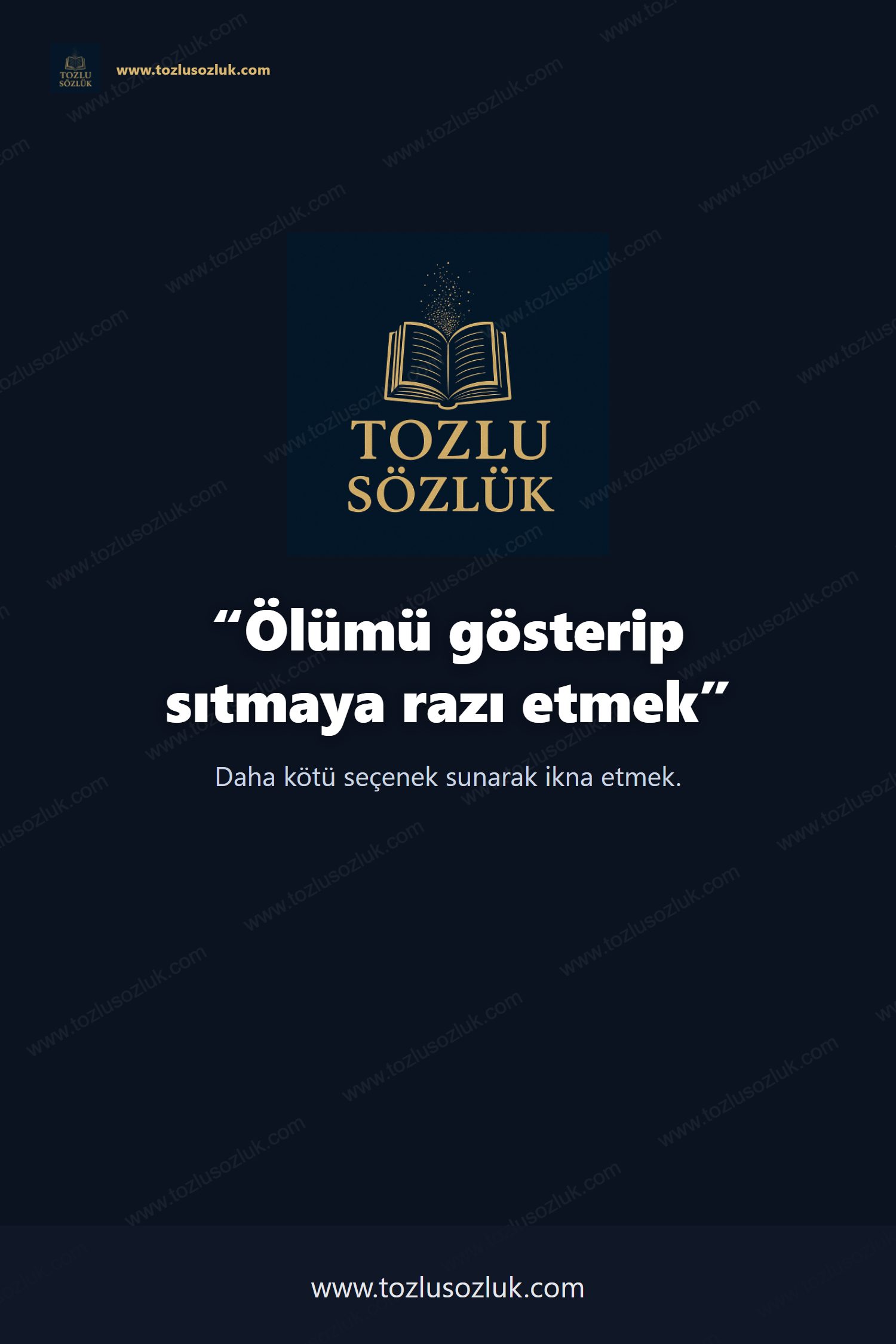 Ölümü gösterip sıtmaya razı etmek Pinterest görseli