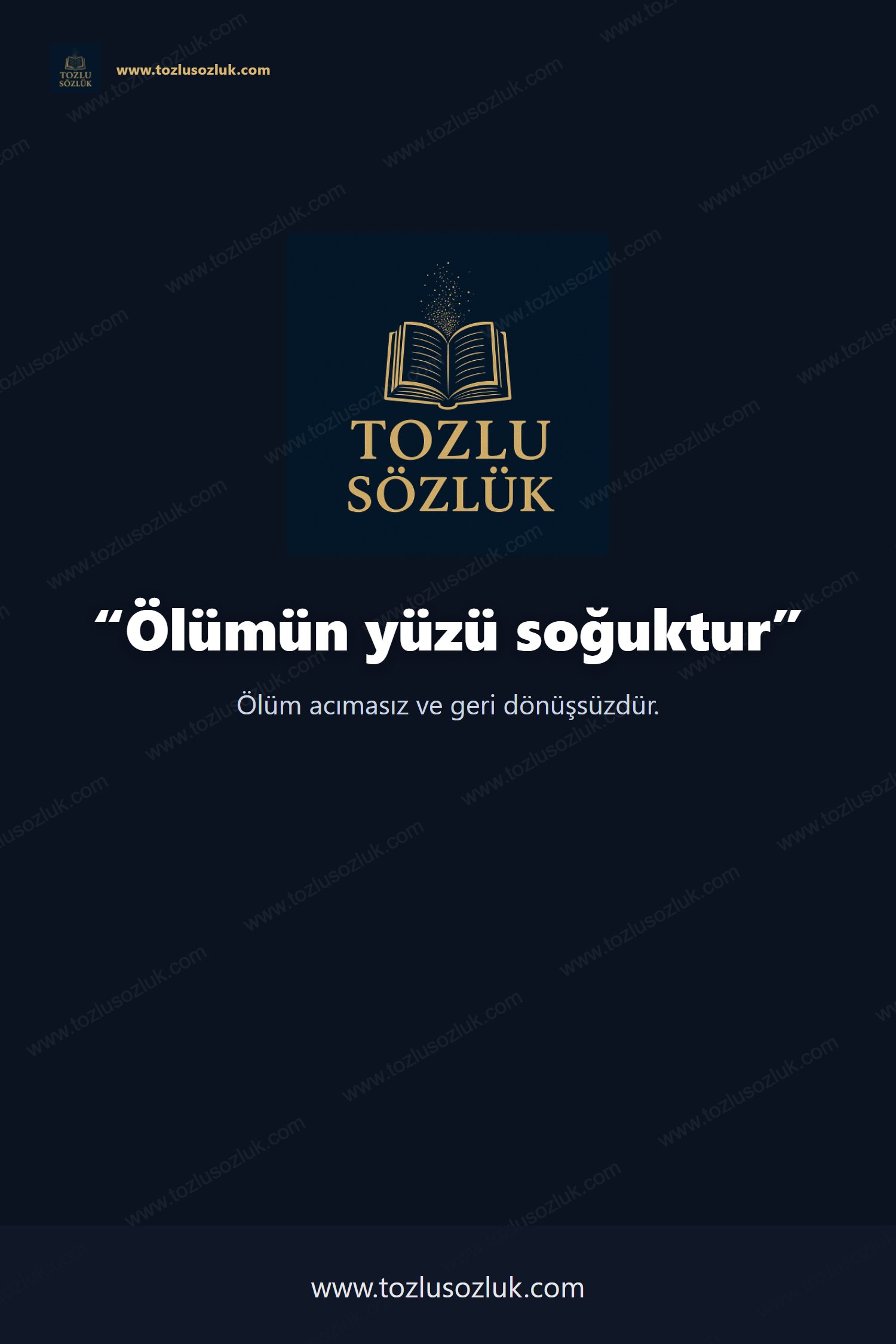 Ölümün yüzü soğuktur Pinterest görseli