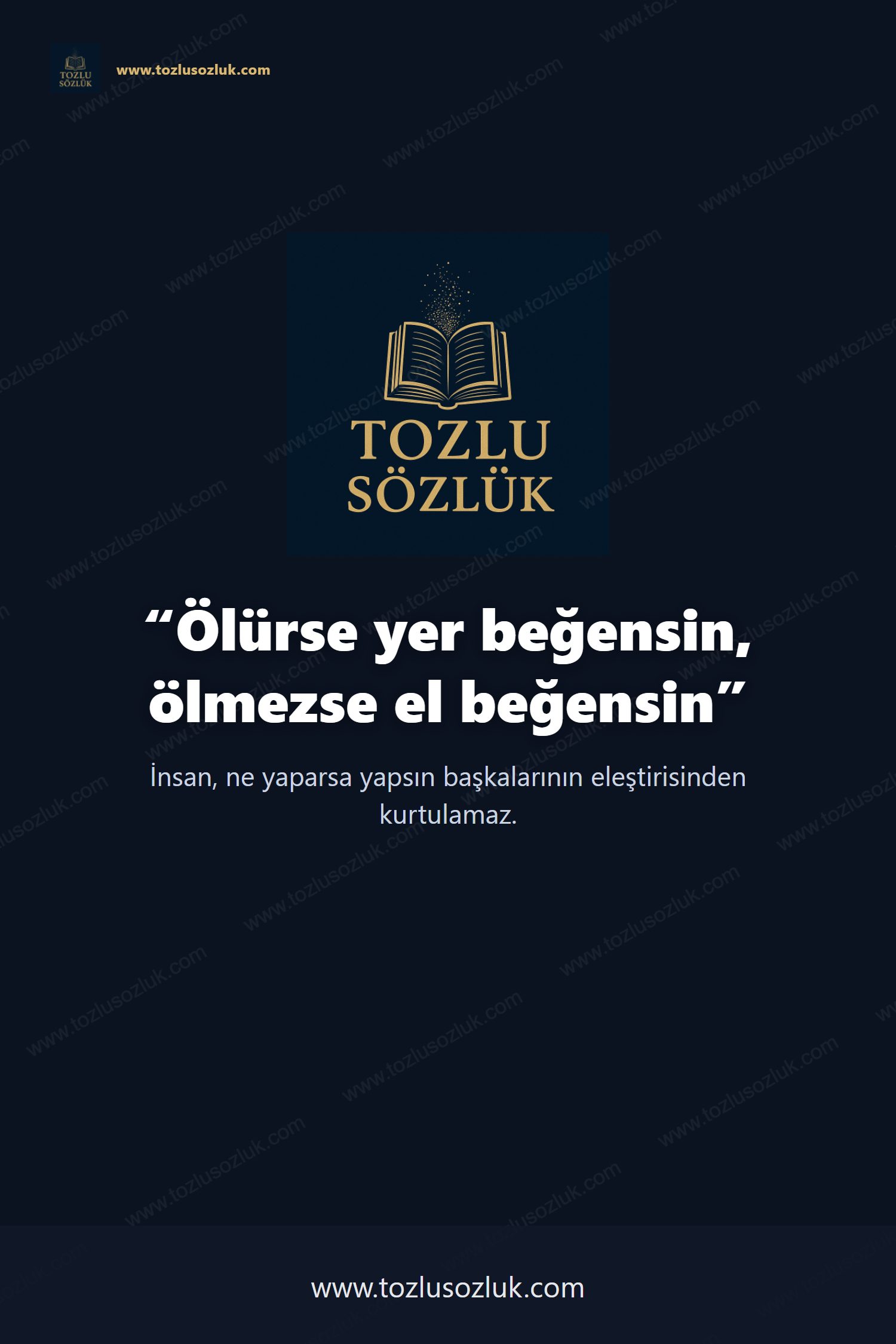 Ölürse yer beğensin, ölmezse el beğensin Pinterest görseli