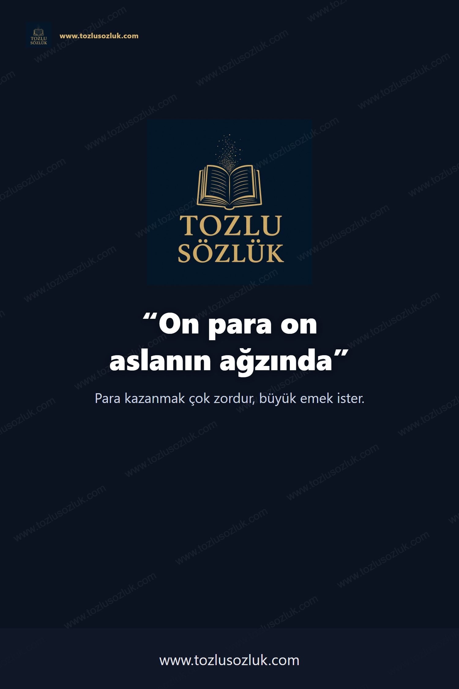 On para on aslanın ağzında Pinterest görseli