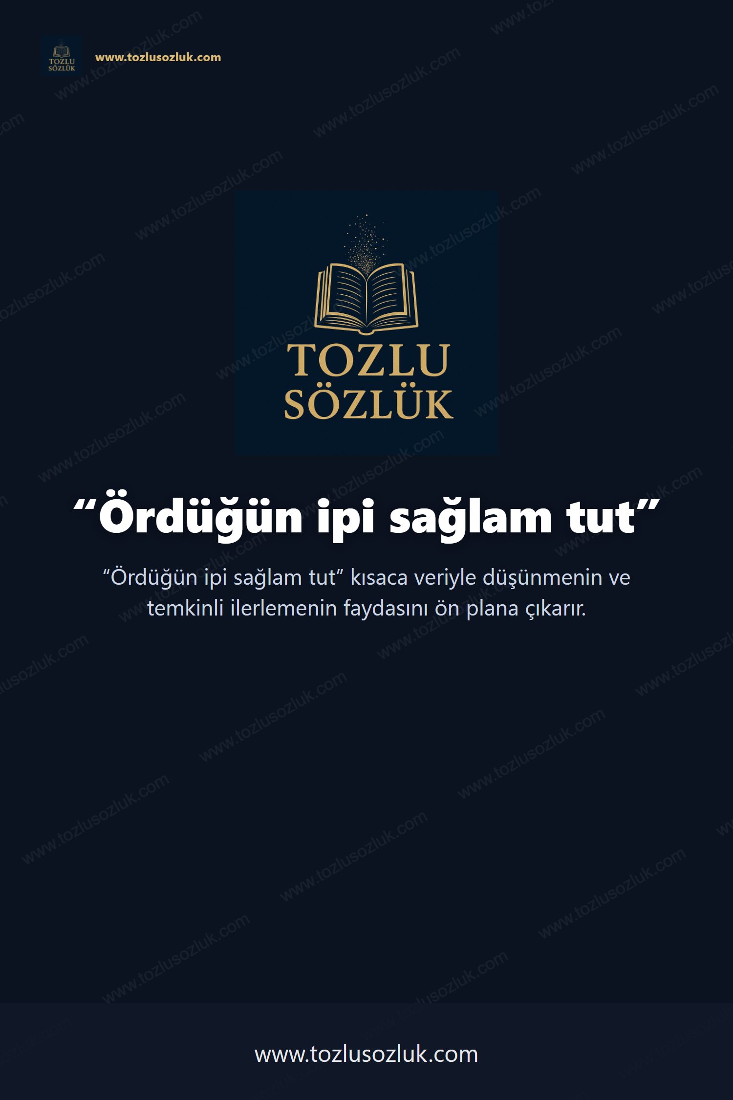 Ördüğün ipi sağlam tut Pinterest görseli