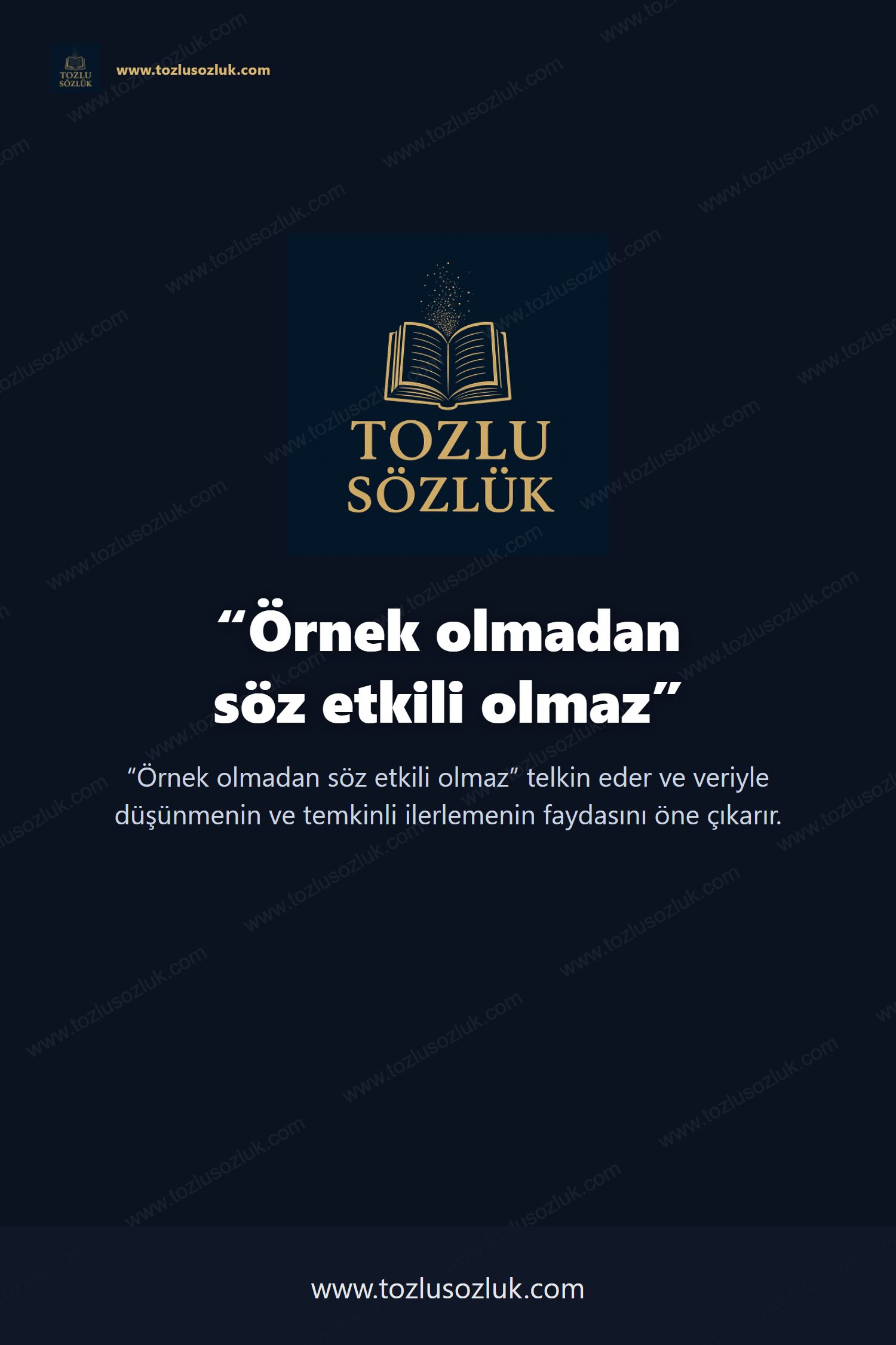 Örnek olmadan söz etkili olmaz Pinterest görseli