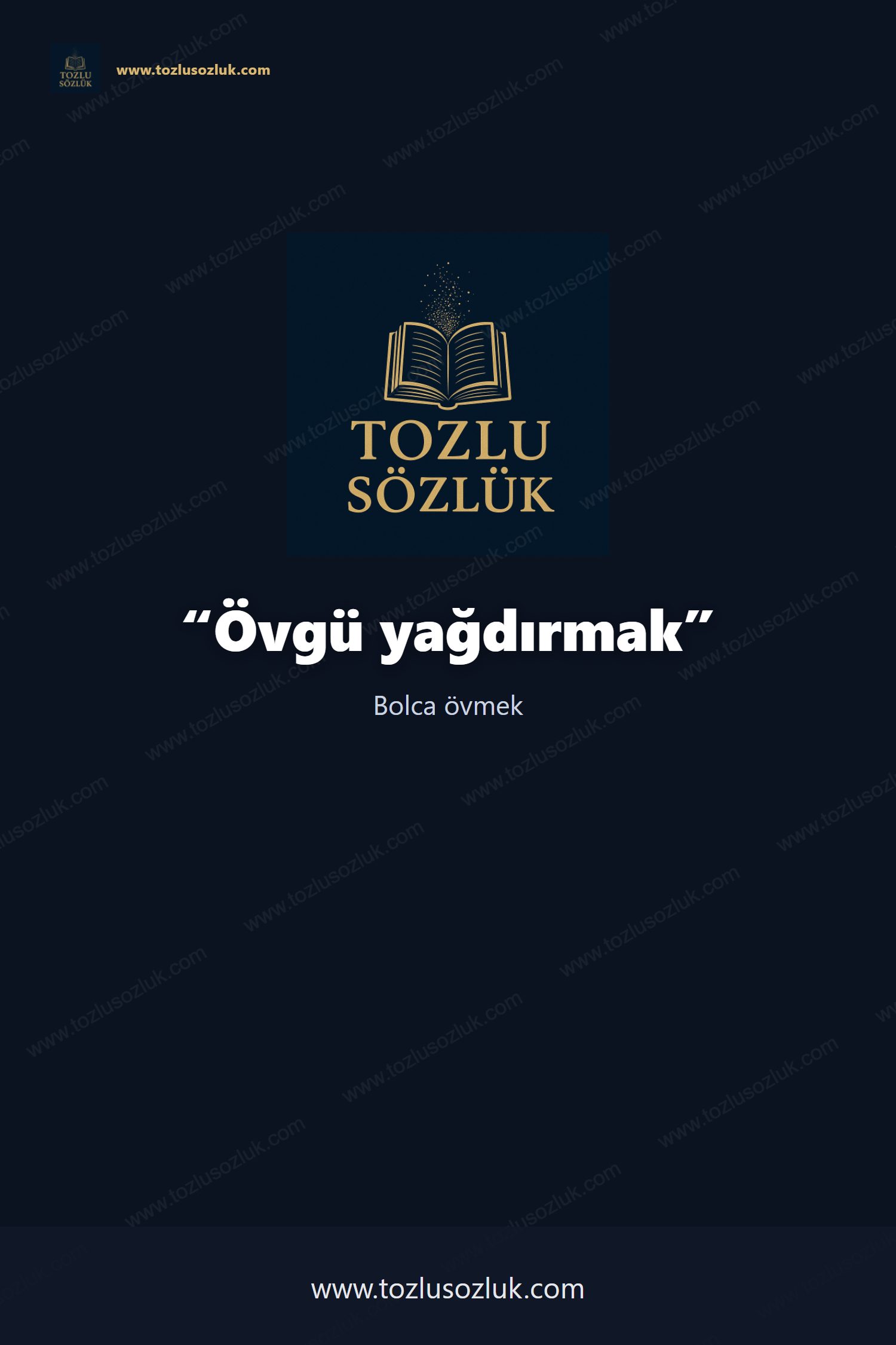Övgü yağdırmak Pinterest görseli
