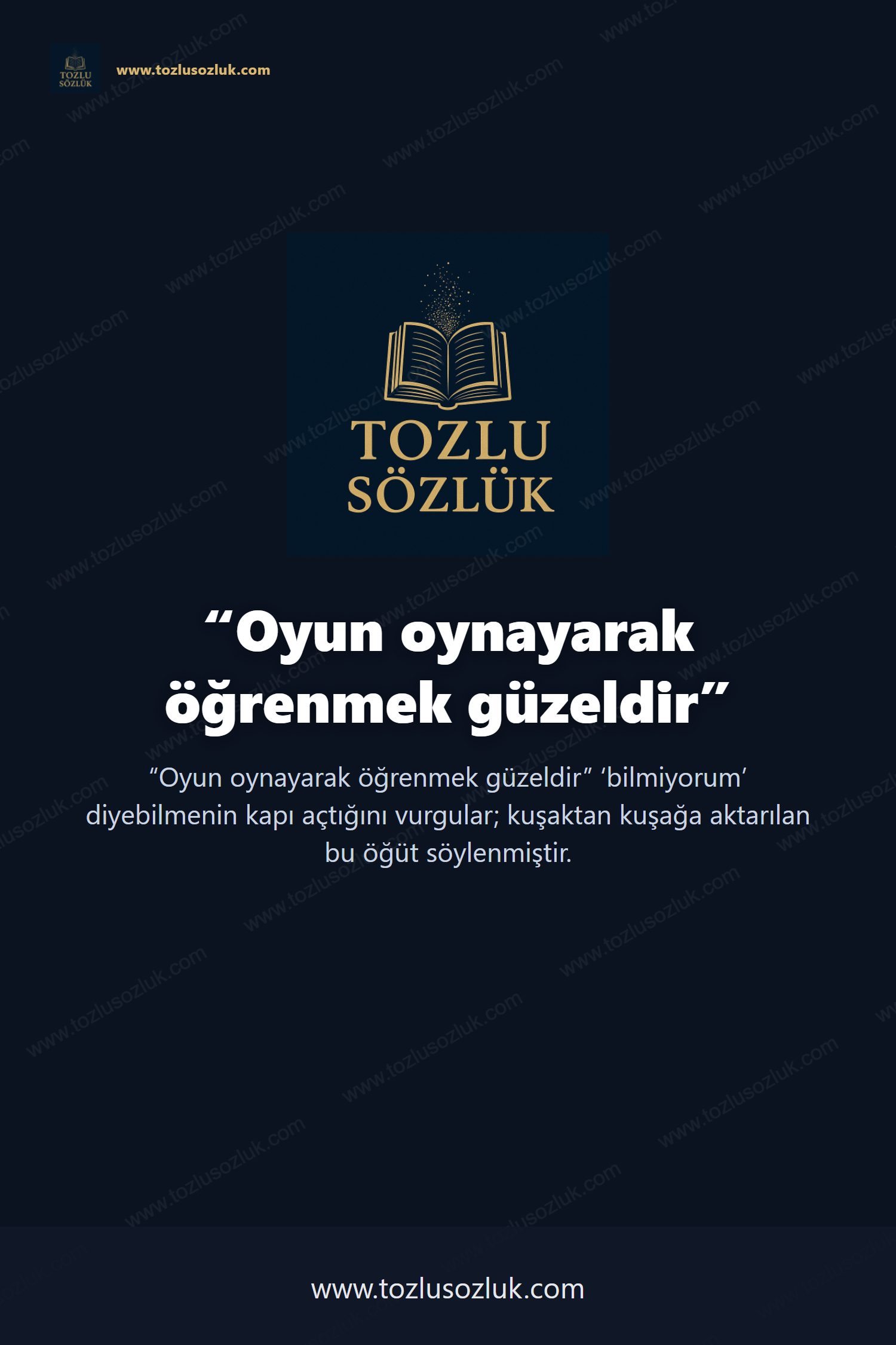 Oyun oynayarak öğrenmek güzeldir Pinterest görseli