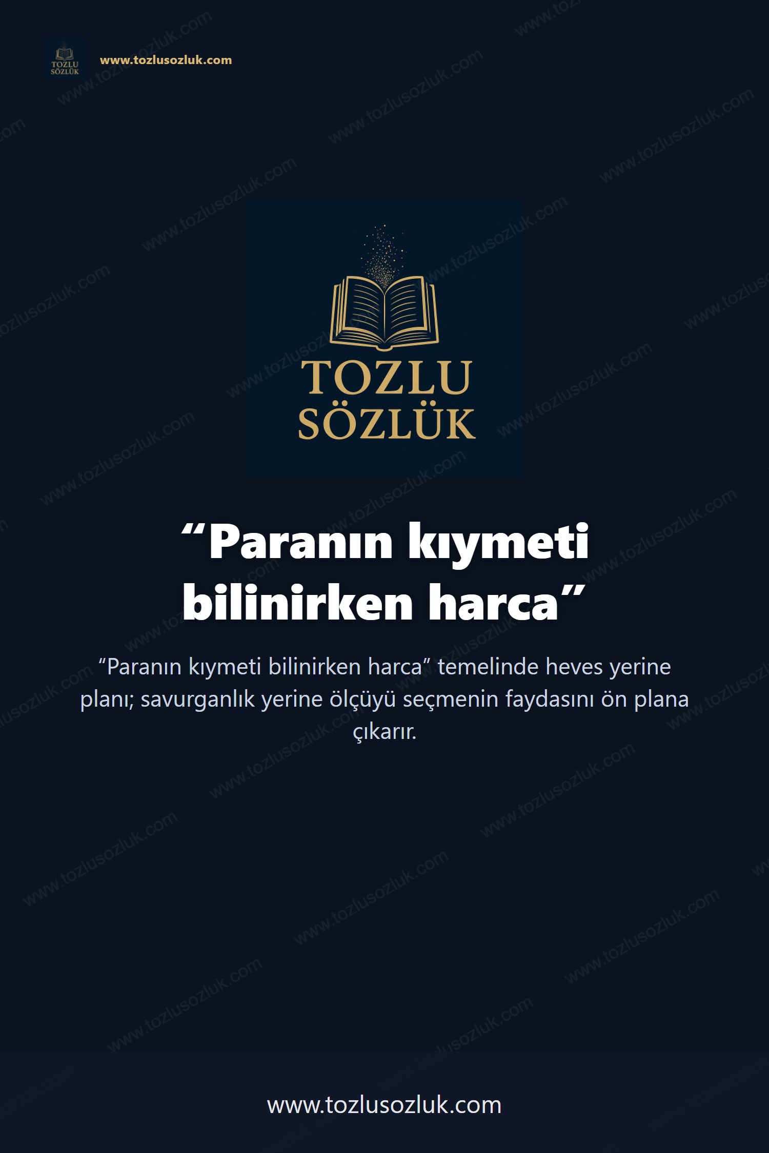 Paranın kıymeti bilinirken harca Pinterest görseli