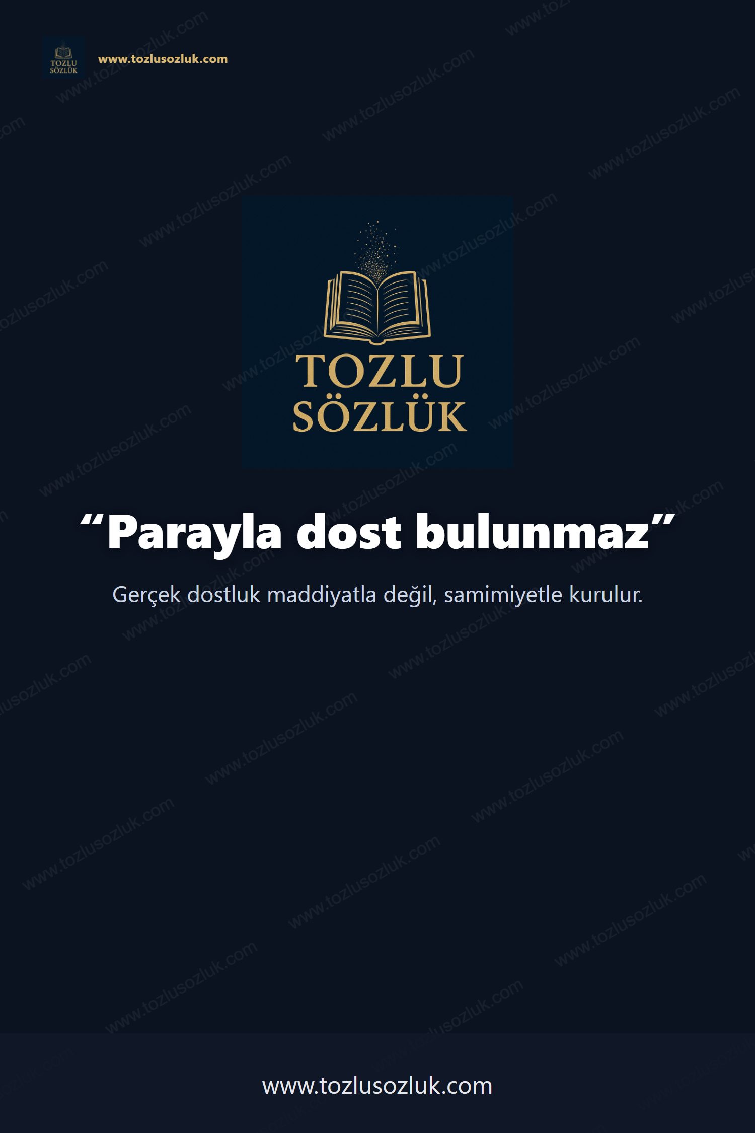 Parayla dost bulunmaz Pinterest görseli