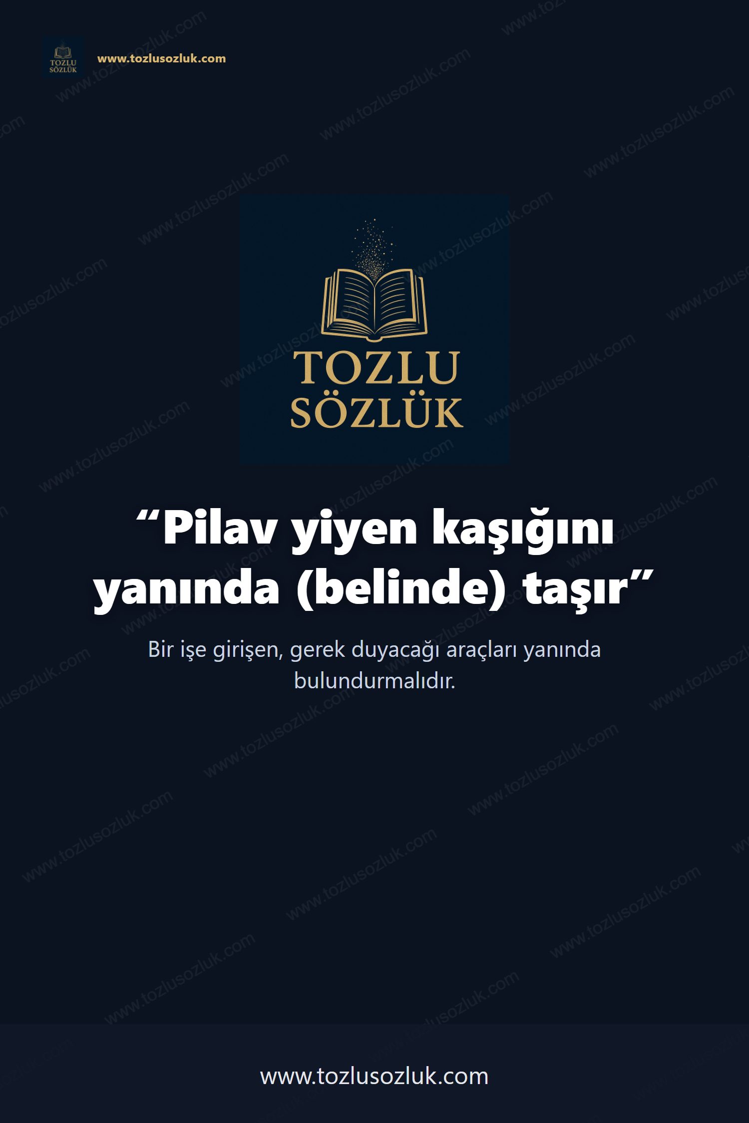 Pilav yiyen kaşığını yanında (belinde) taşır Pinterest görseli