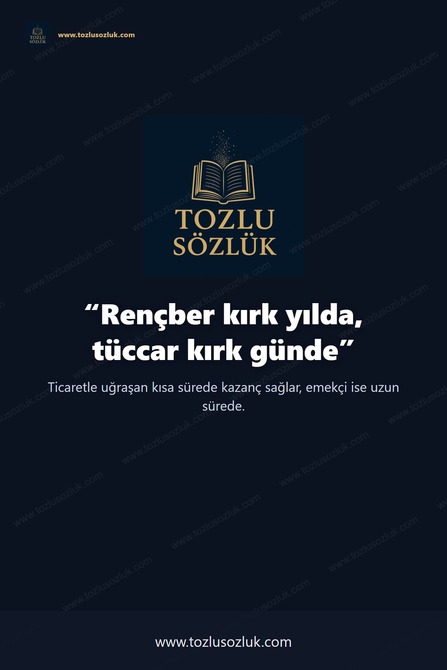 Rençber kırk yılda, tüccar kırk günde Pinterest görseli