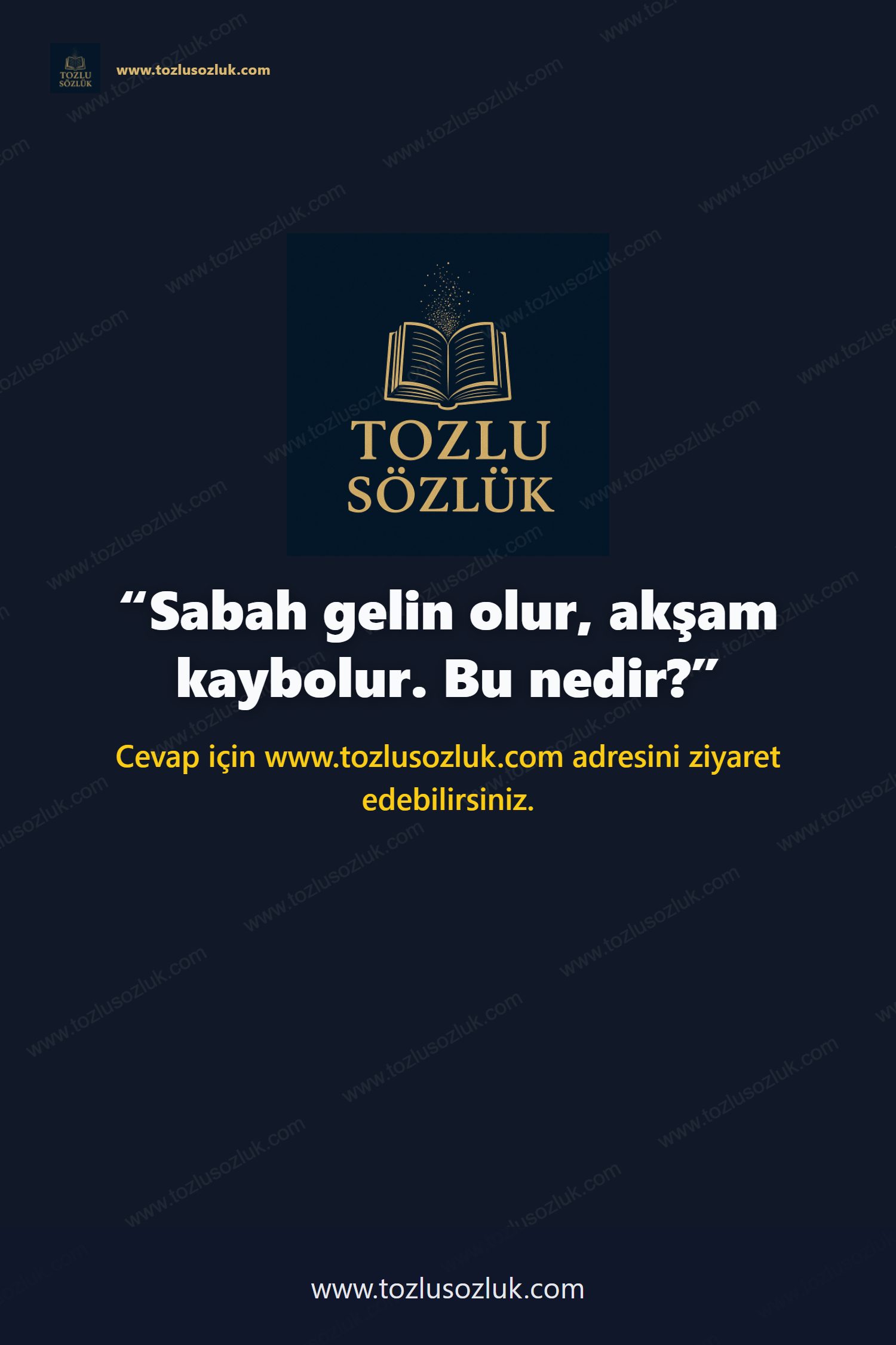 Sabah gelin olur, akşam kaybolur. Bu nedir? Pinterest görseli