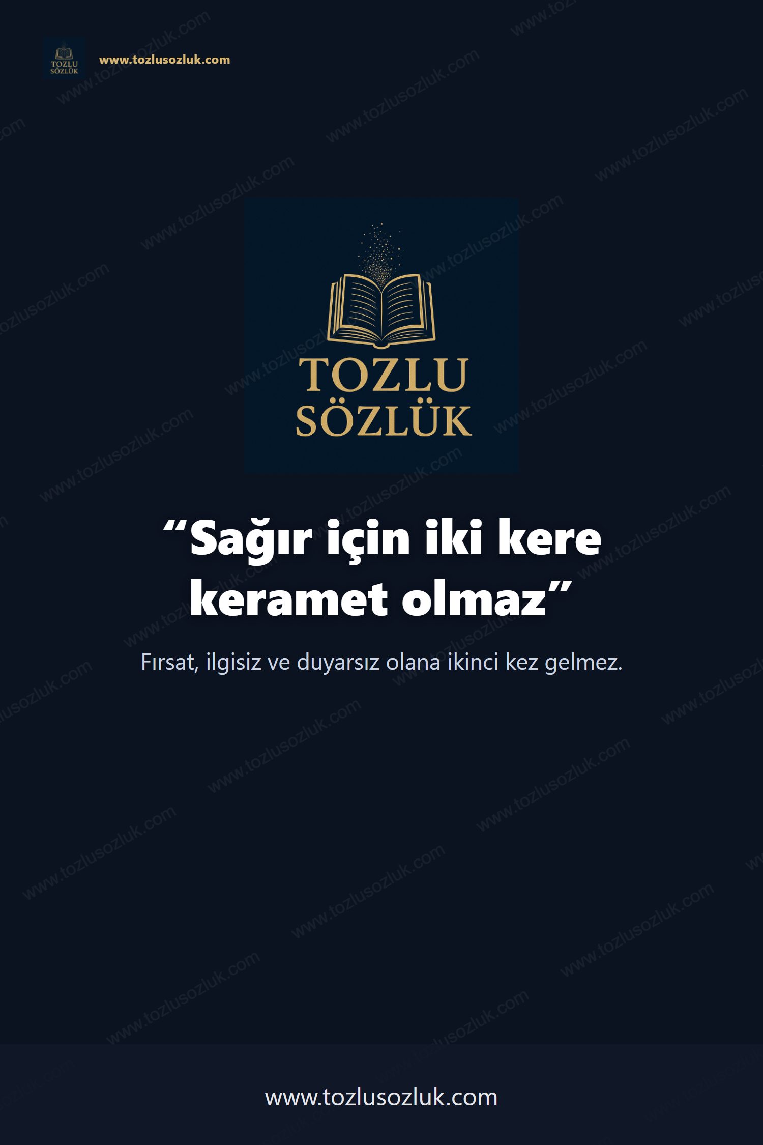 Sağır için iki kere keramet olmaz Pinterest görseli