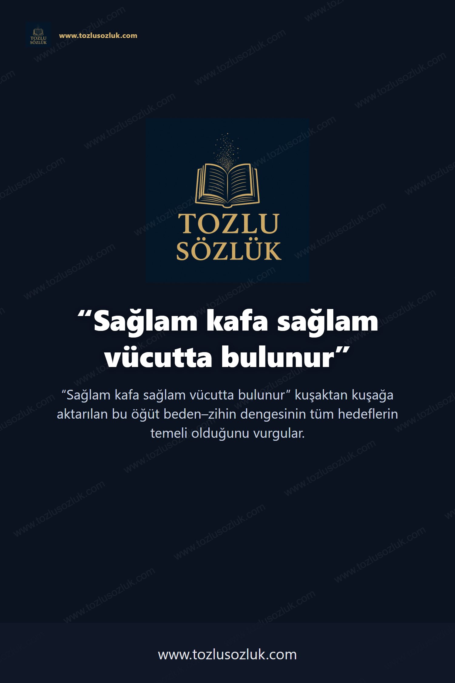 Sağlam kafa sağlam vücutta bulunur Pinterest görseli