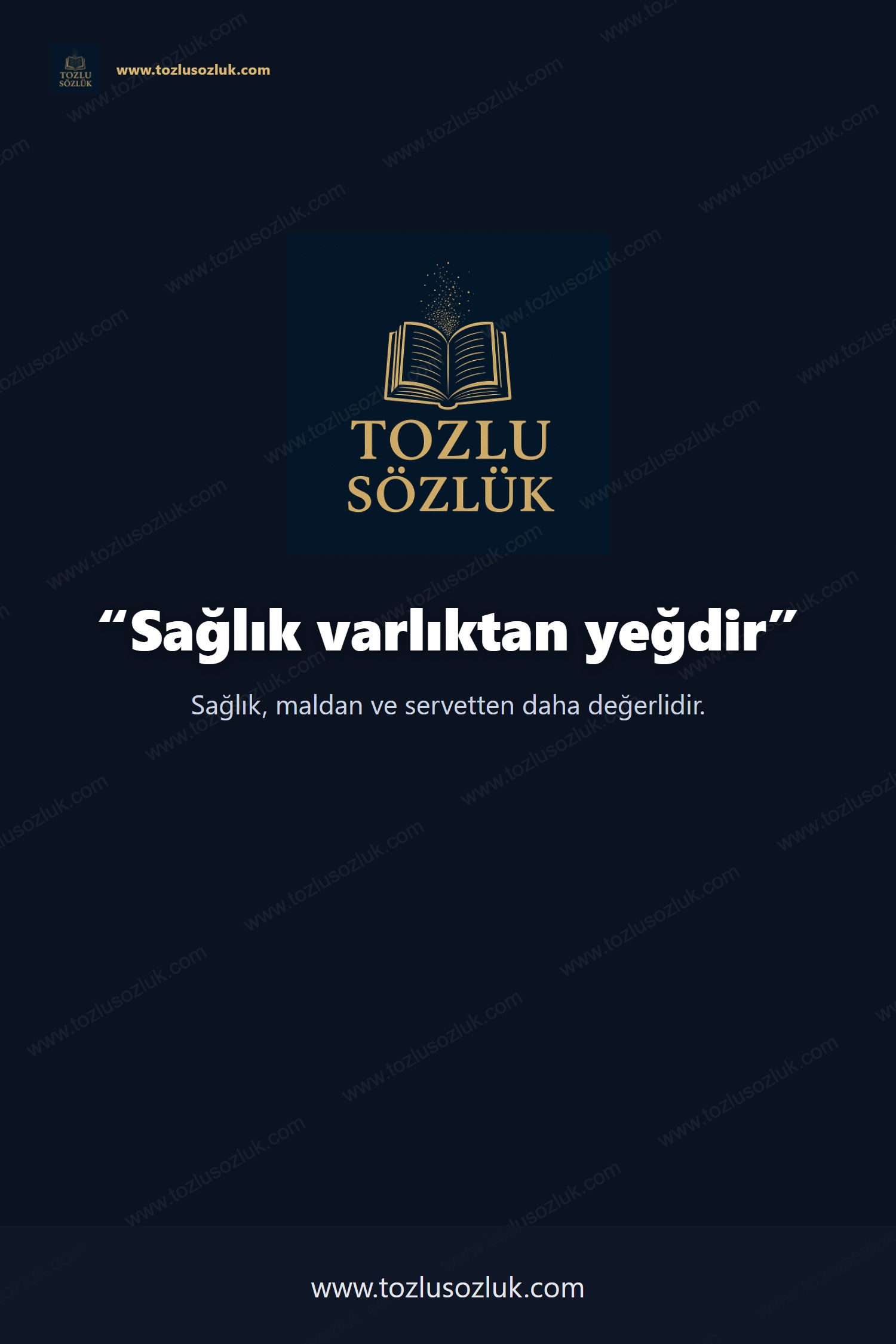 Sağlık varlıktan yeğdir Pinterest görseli